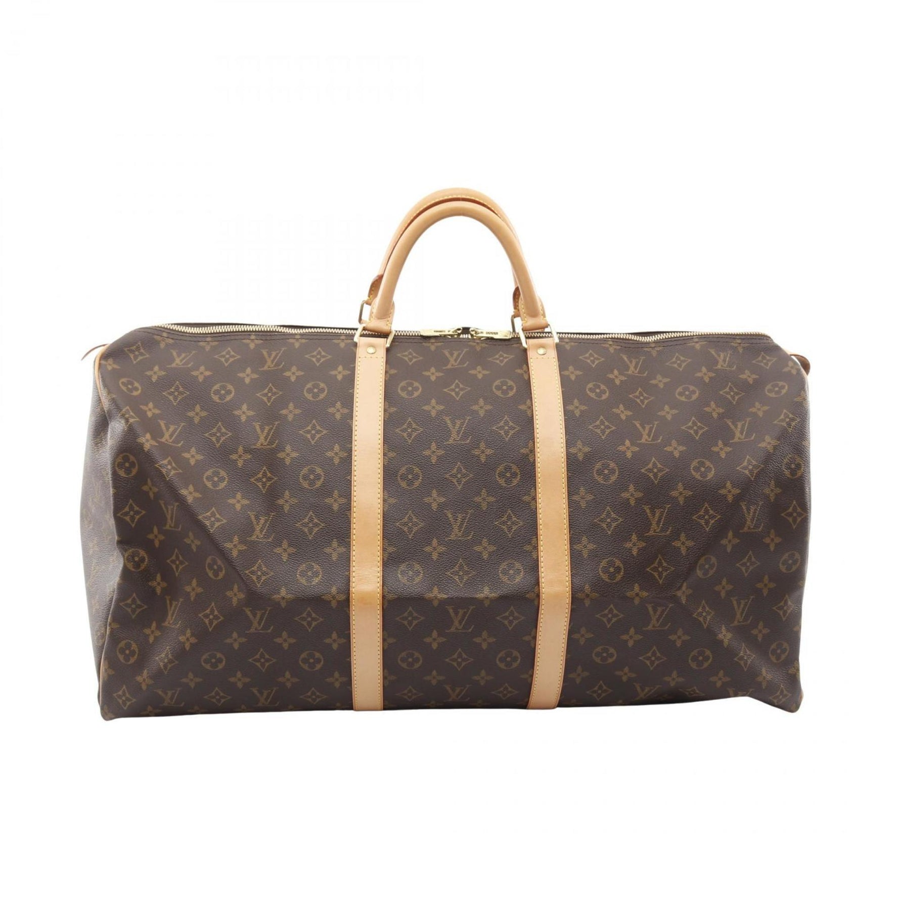 Louis Vuitton Keepall 60 Monogram Boston Bag, Coated Canvas and Leather, Brown, Women