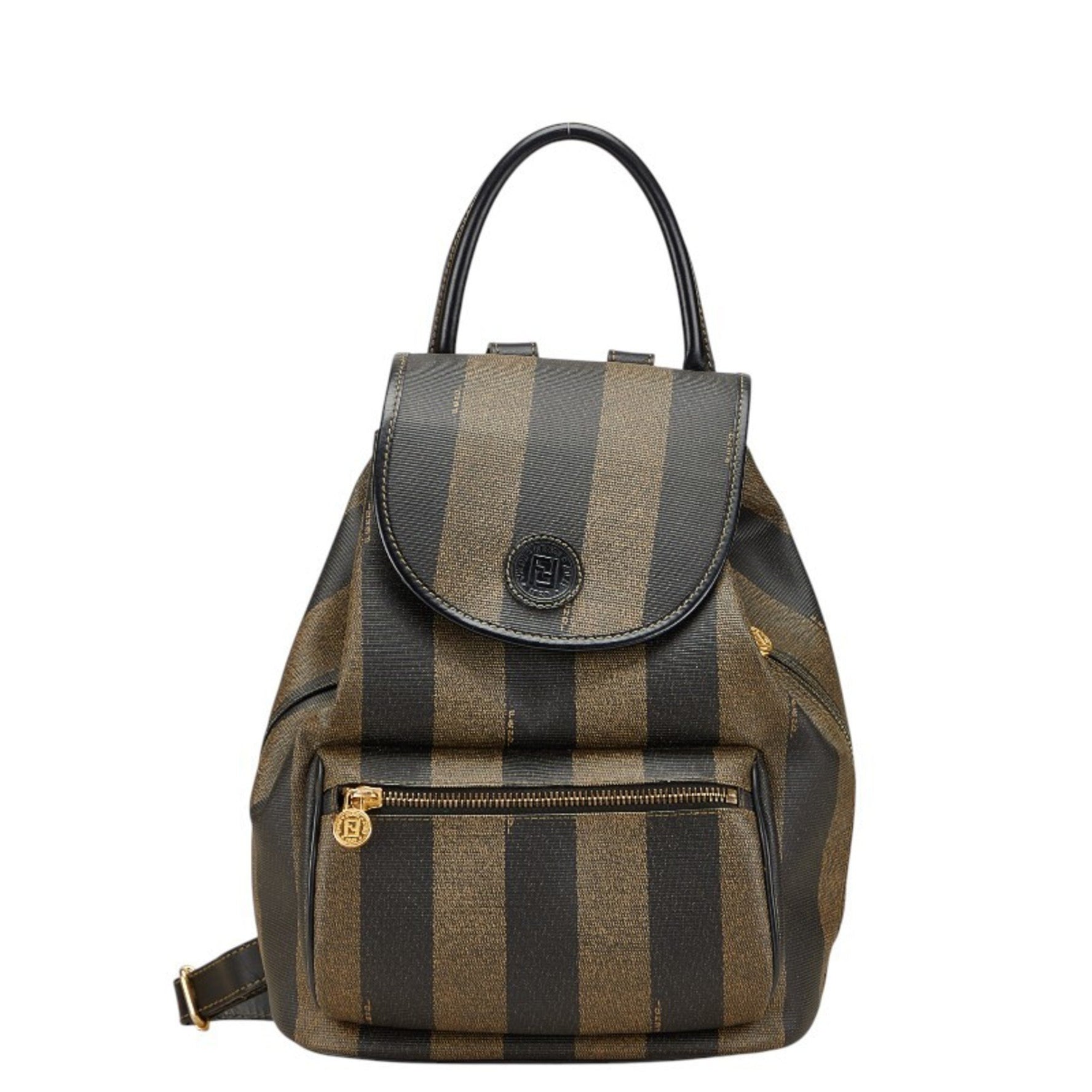 Fendi Pecan Backpack in Khaki and Black Leather