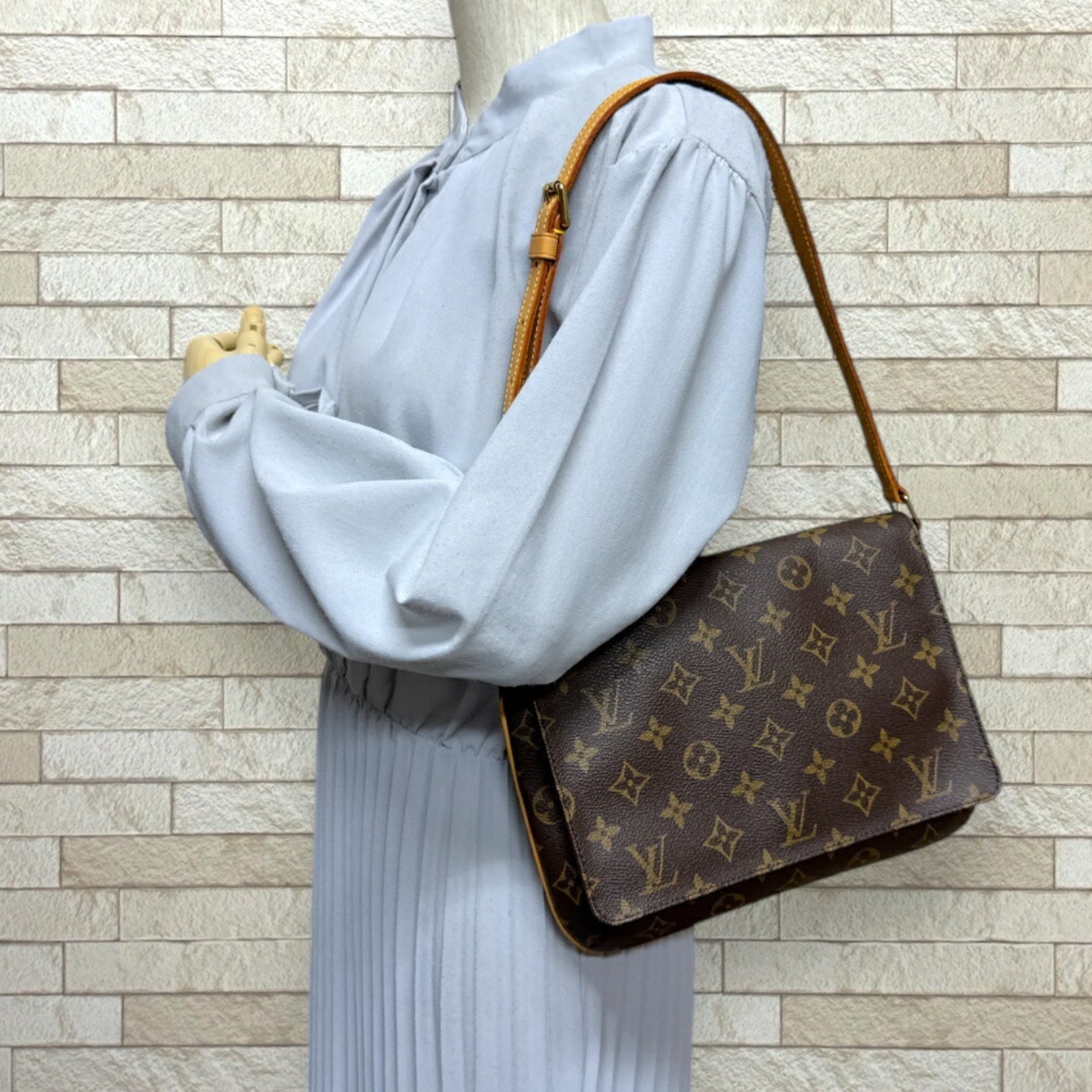 Louis Vuitton Musette Tango Monogram Shoulder Bag Canvas M51257 Brown Women's LOUIS VUITTON