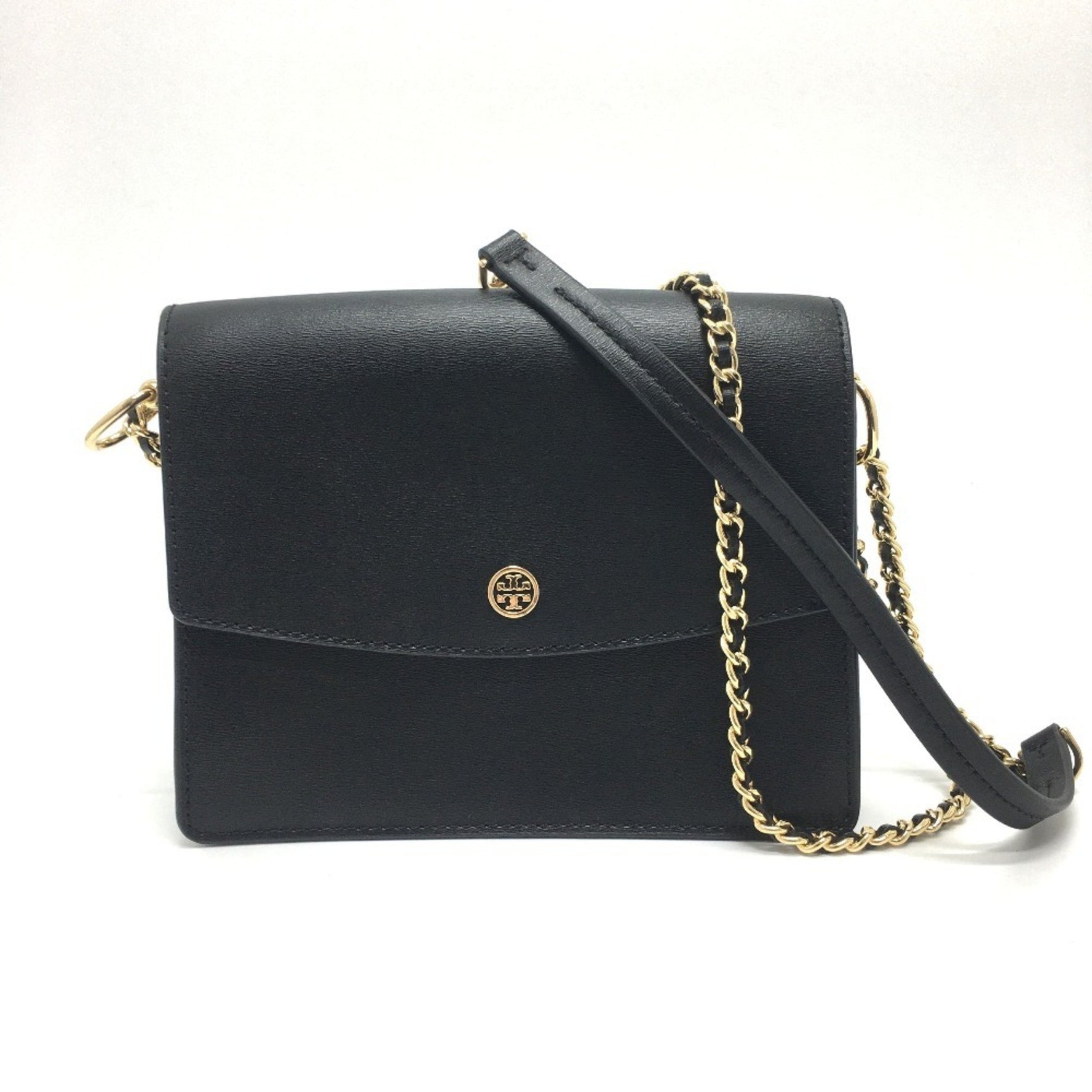Tory Burch Logo Chain Shoulder Bag in Leather