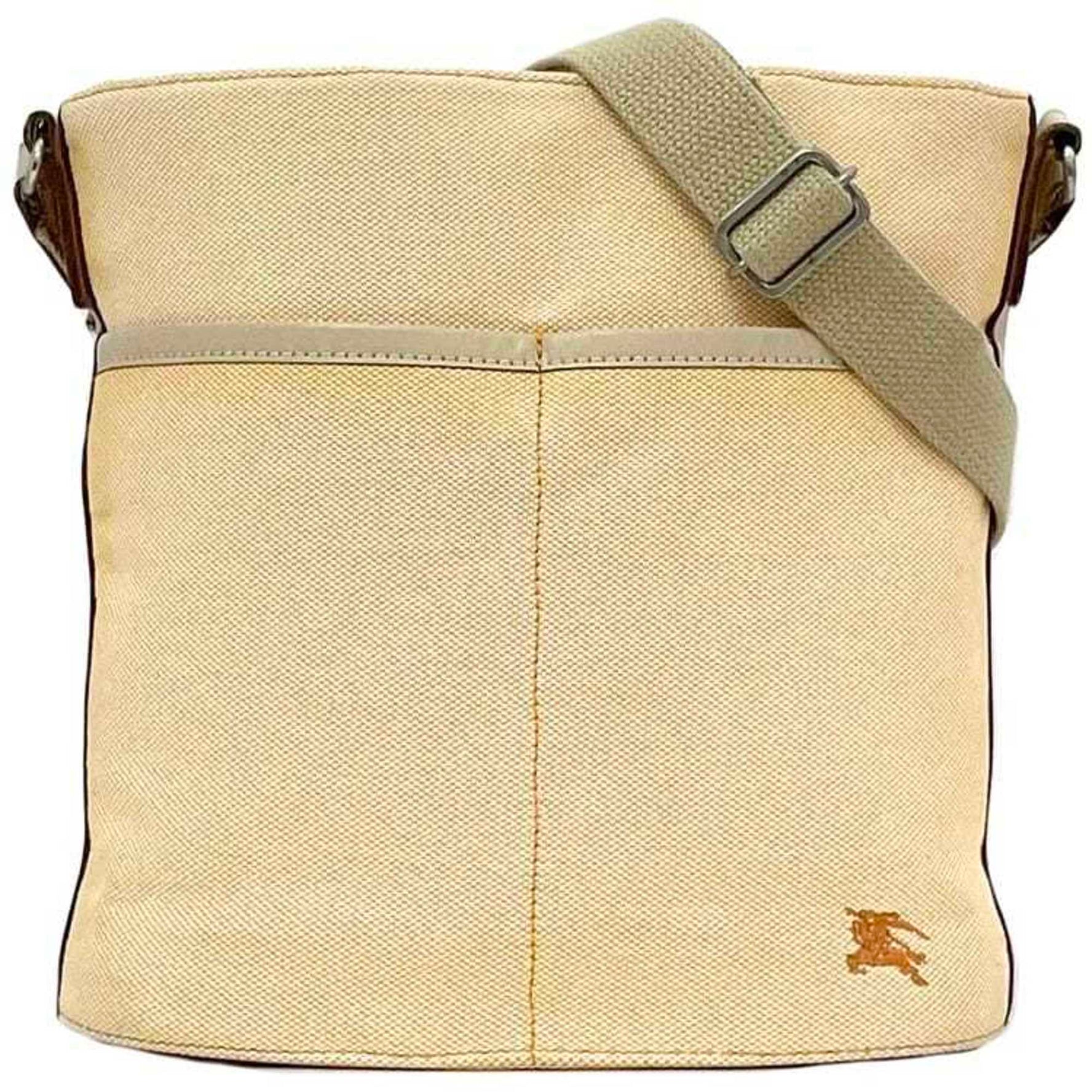 Burberry shoulder bag ec-22761 orange beige blue label canvas BURBERRY bucket women's men's