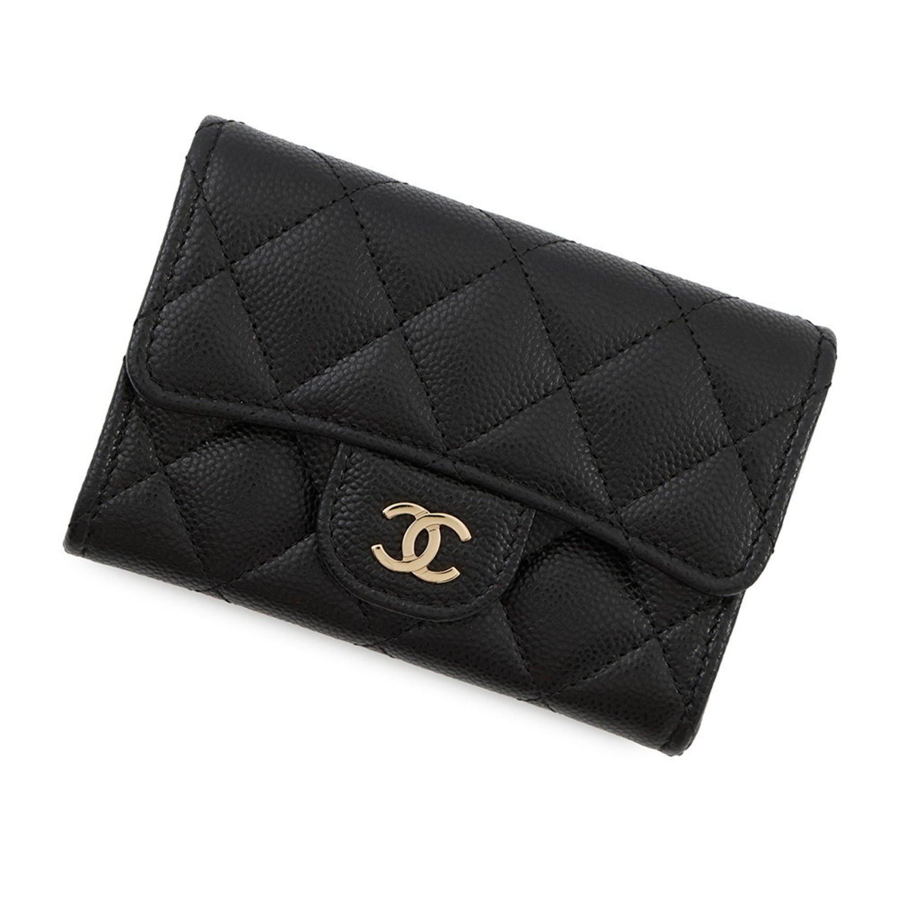 Chanel Wallet/Coin Case Matelasse Classic Flap Coco Mark Caviar Leather AP4096 CHANEL Wallet Black