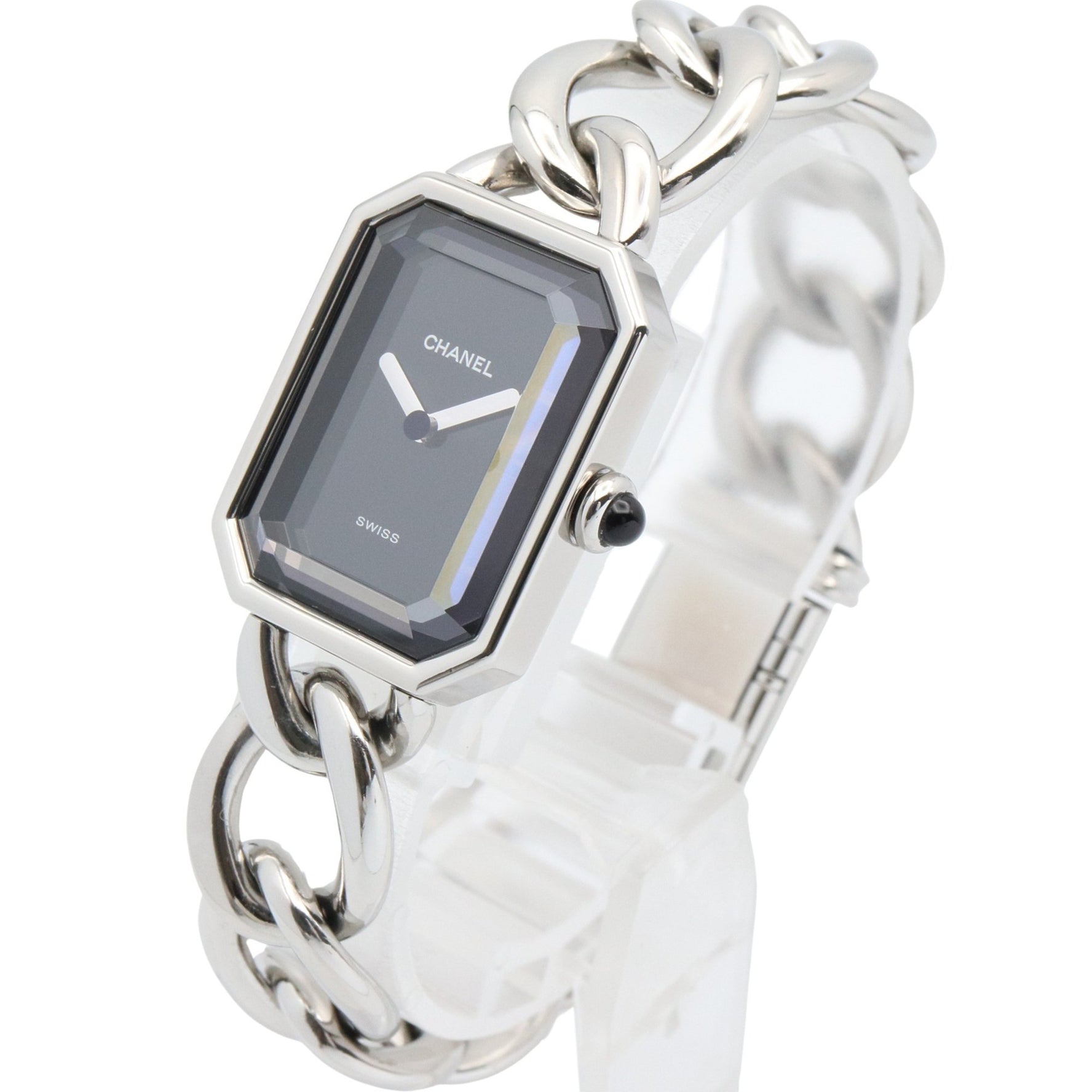 CHANEL Premiere L Watch, Stainless Steel, Black