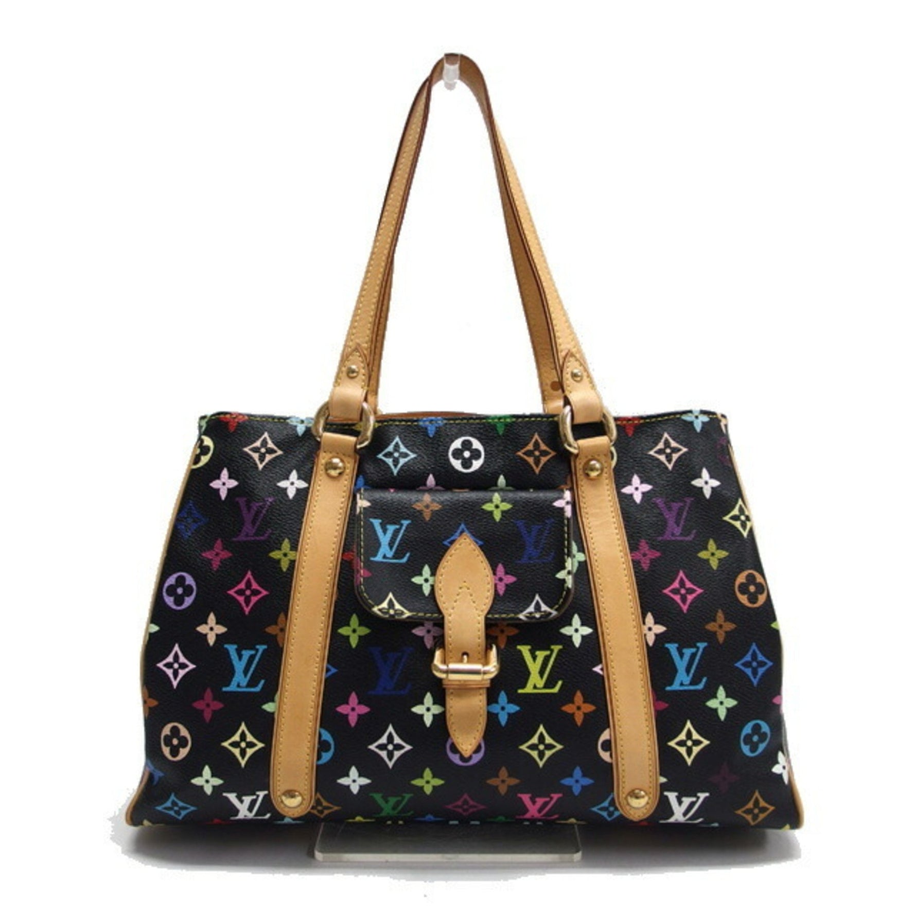 Louis Vuitton Monogram Multicolore Aurelia MM Tote Bag Black