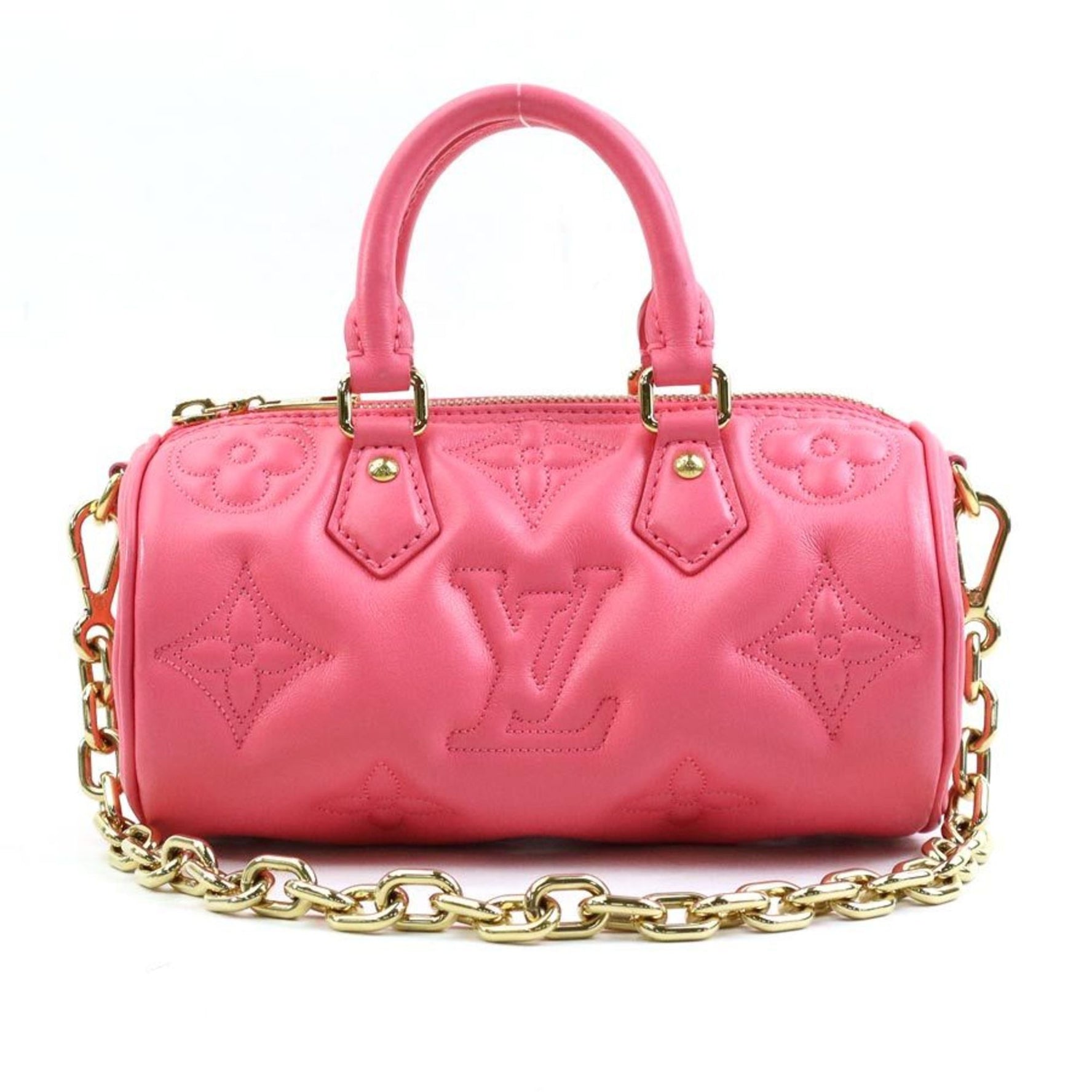 Louis Vuitton LOUIS VUITTON Handbag Shoulder Bag Bubble Gram Papillon BB Leather Gold