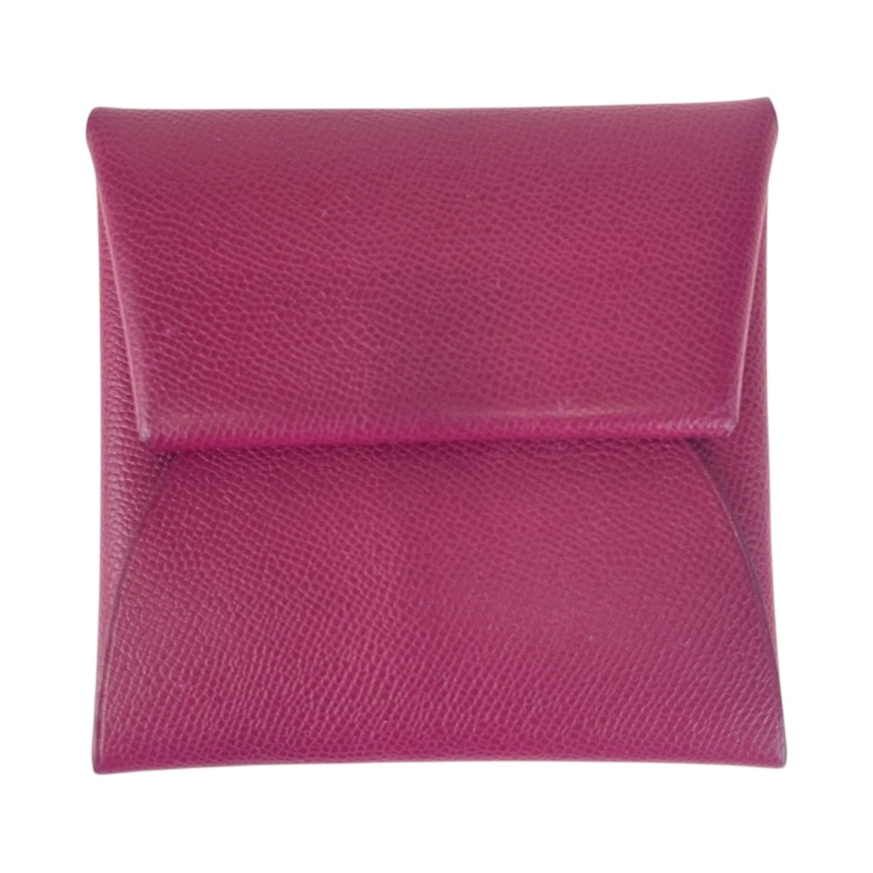 HERMES Bastia Purple Silver Hardware Chevre Wallet/Coin Case with D Stamp