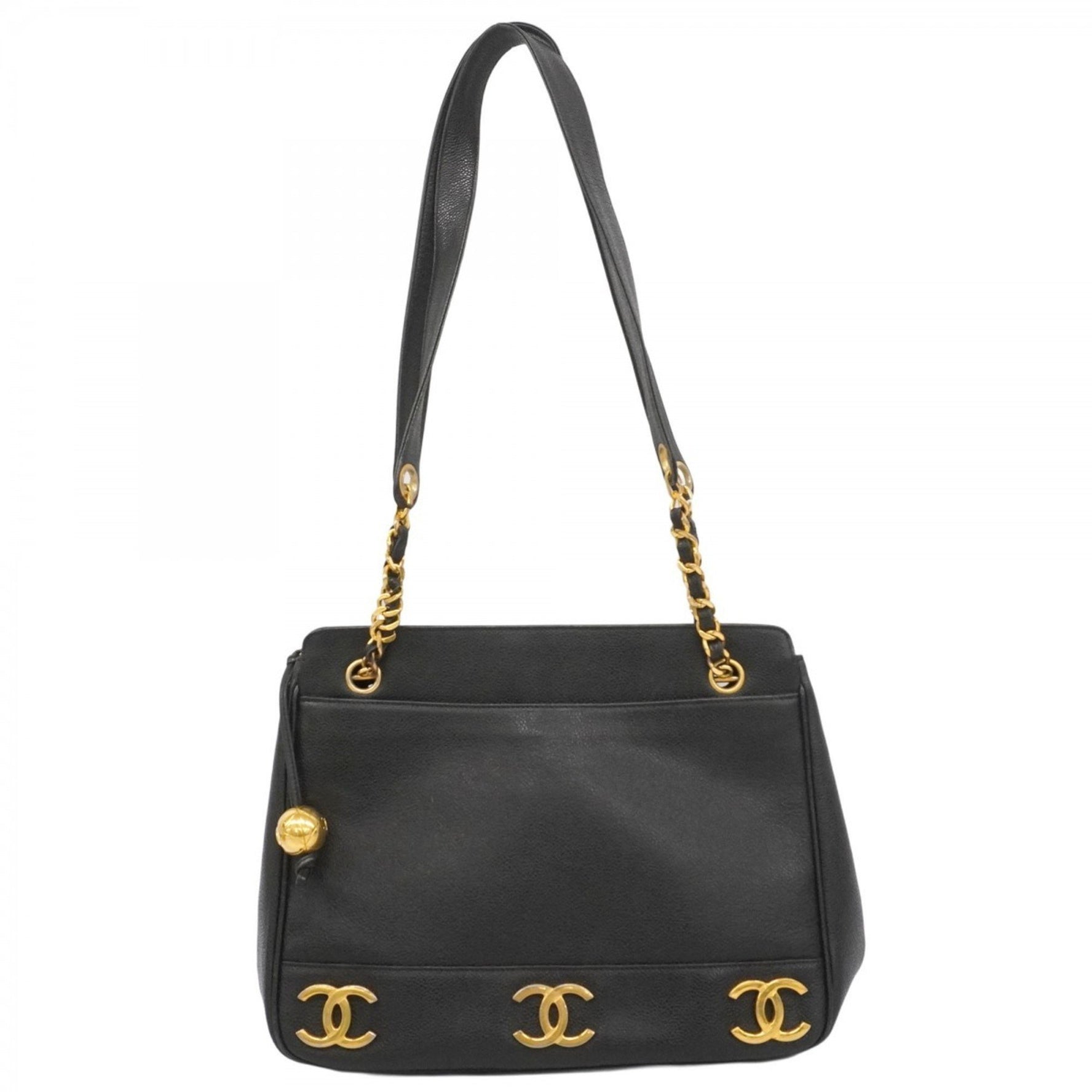 Chanel Triple Coco Chain Shoulder Bag in Caviar Skin