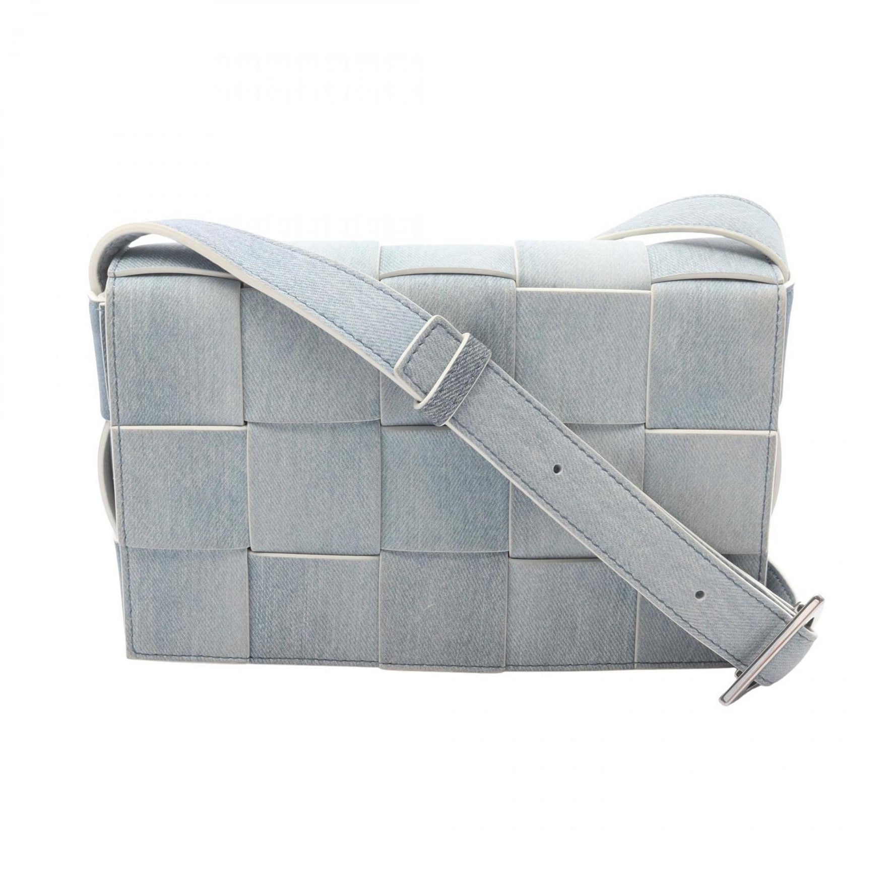 Bottega Veneta Cassette Maxi Intrecciato Shoulder Bag, Denim
