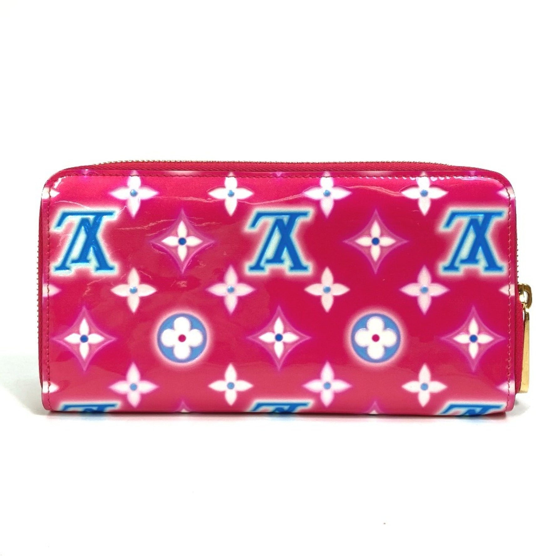 LOUIS VUITTON M81154 Monogram Vernis Zippy Wallet, 2022 Valentine's Day Limited Edition Long Vernis, Women's, Fuchsia Neon Pink