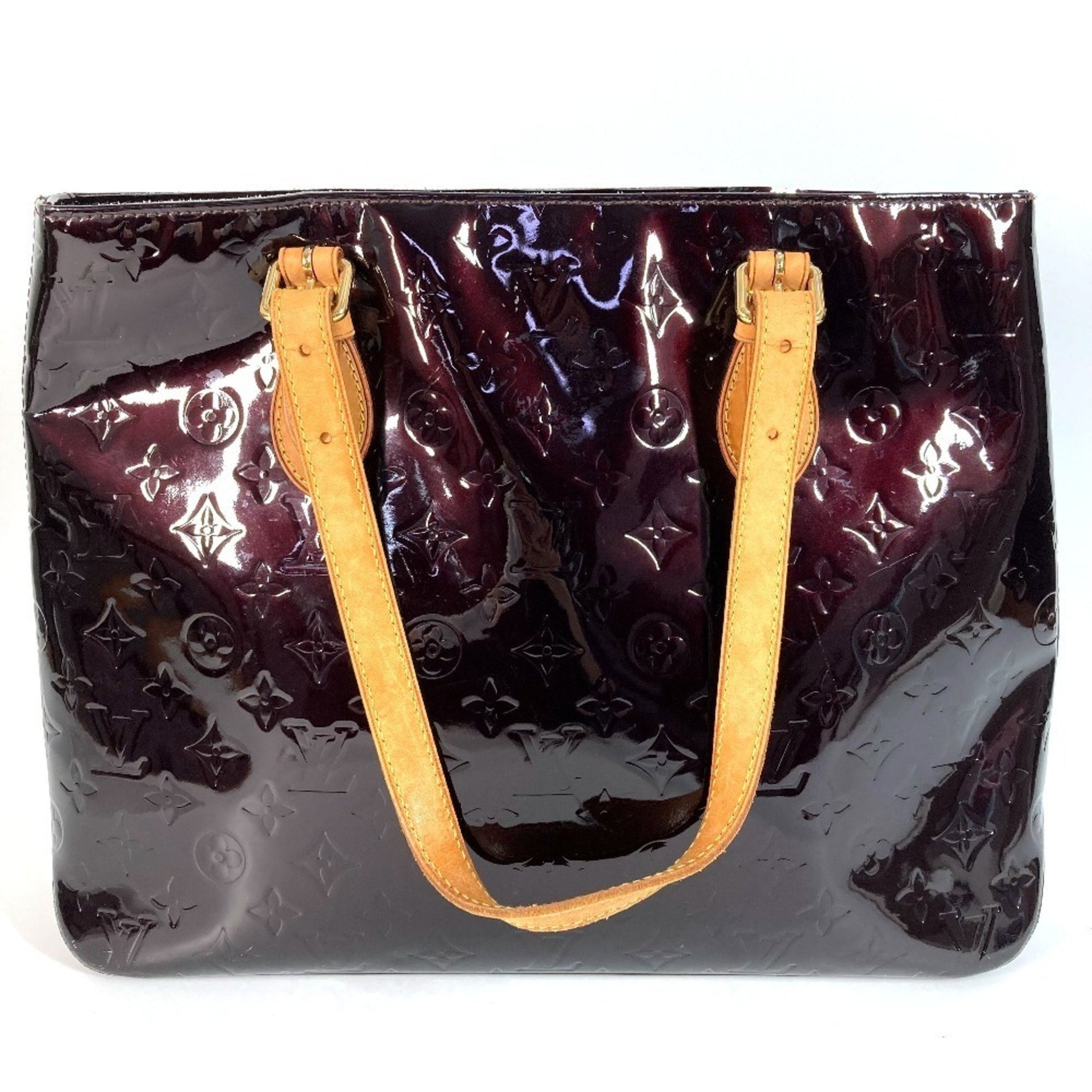 Louis Vuitton Monogram Vernis Brentwood Bag Flap Tote Shoulder Canvas Amaranth Purple