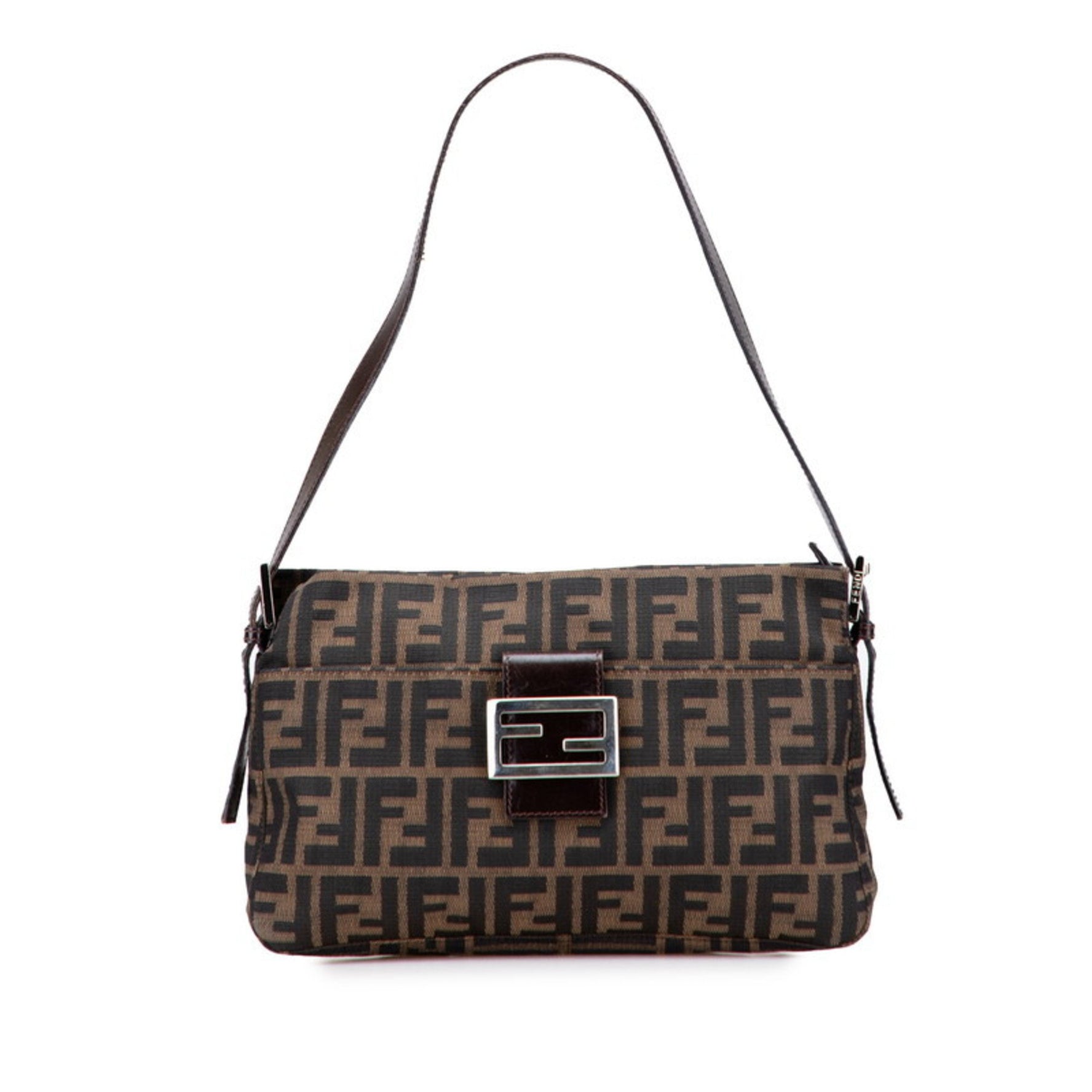 Fendi Zucca One-Shoulder Bag Brown/Black Canvas/Leather