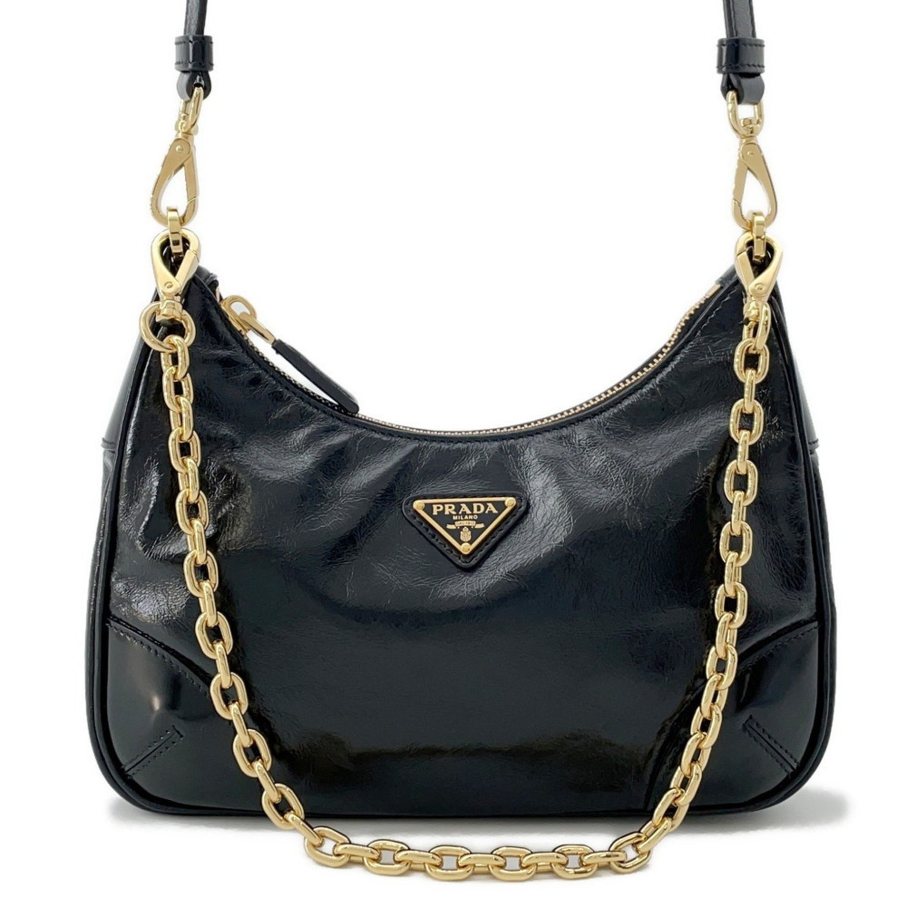 Prada Re-Edition 2005 Leather Patent Shoulder Bag