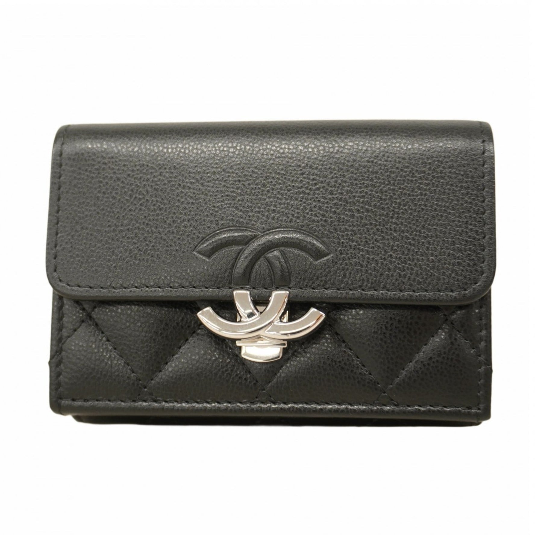 Chanel Matelasse Tri-fold Wallet in Caviar Leather