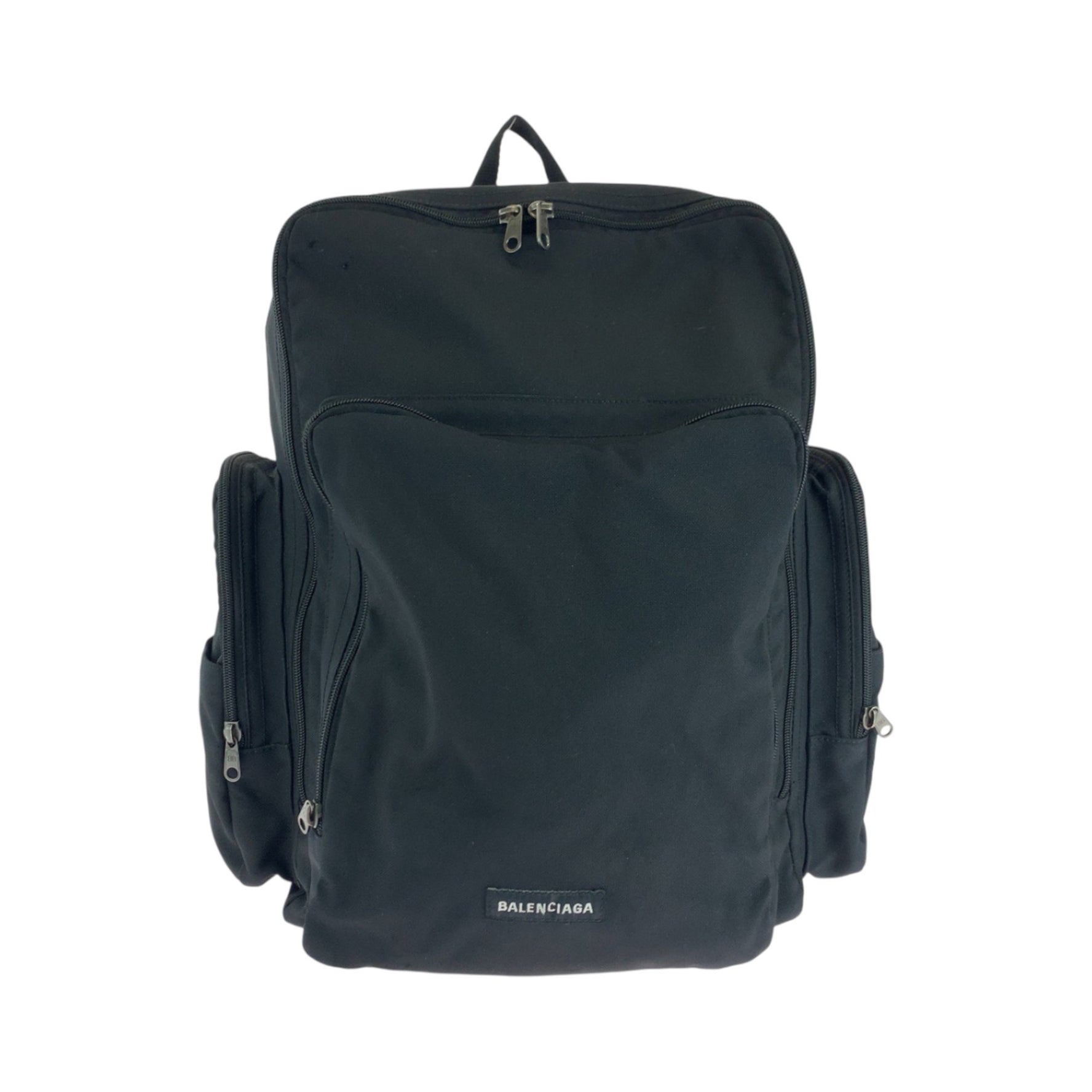 BALENCIAGA Backpack, Men's, Logo, Black, Silver Hardware, Nylon