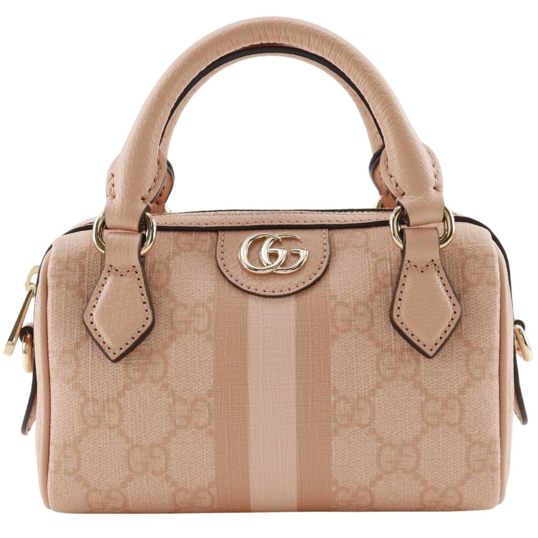 Gucci Ophidia Super Mini Handbag/Shoulder Bag 6241) in GG Supreme Canvas, Dusty Pink.