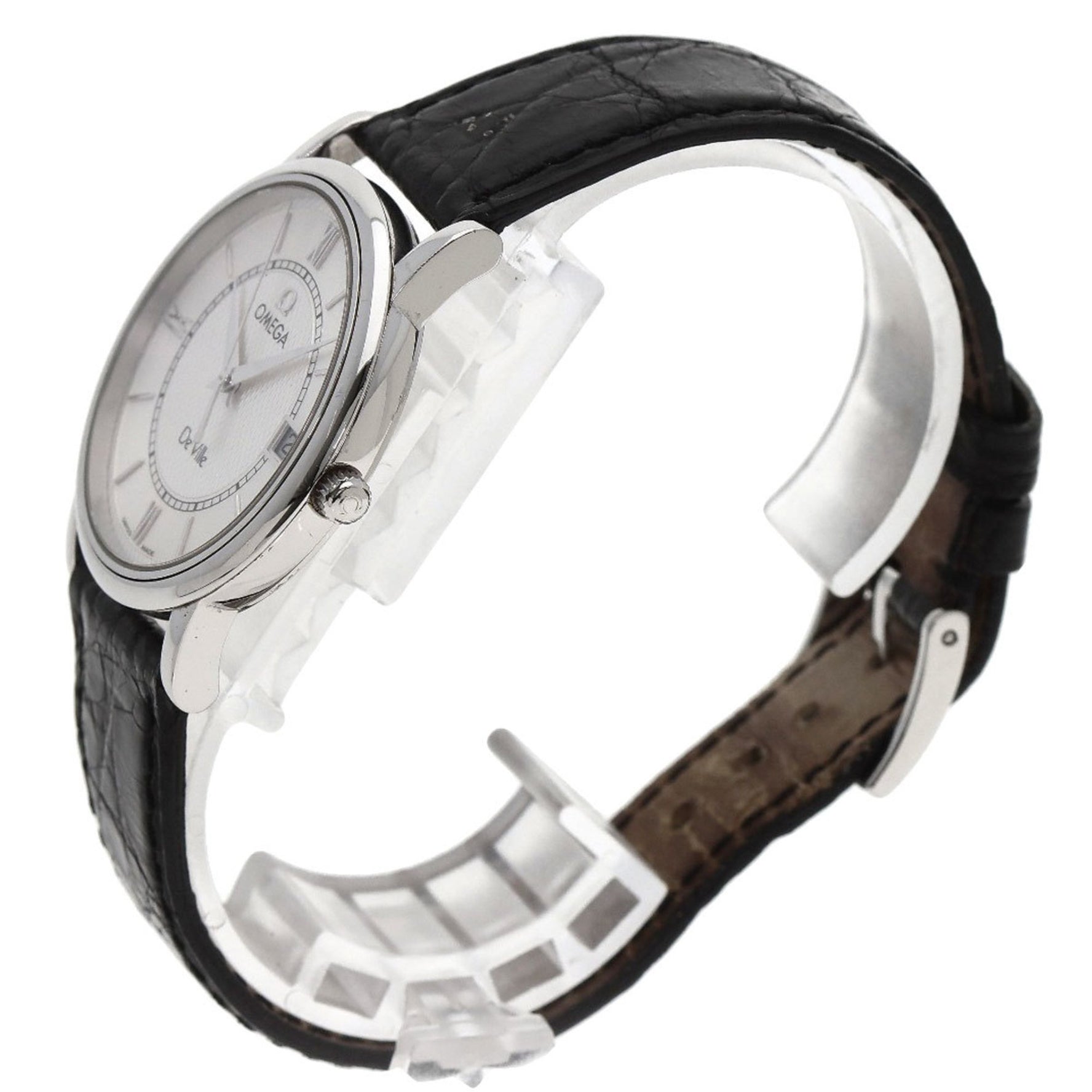 OMEGA 7814.31 Deville Prestige Watch Stainless Steel Leather Men's