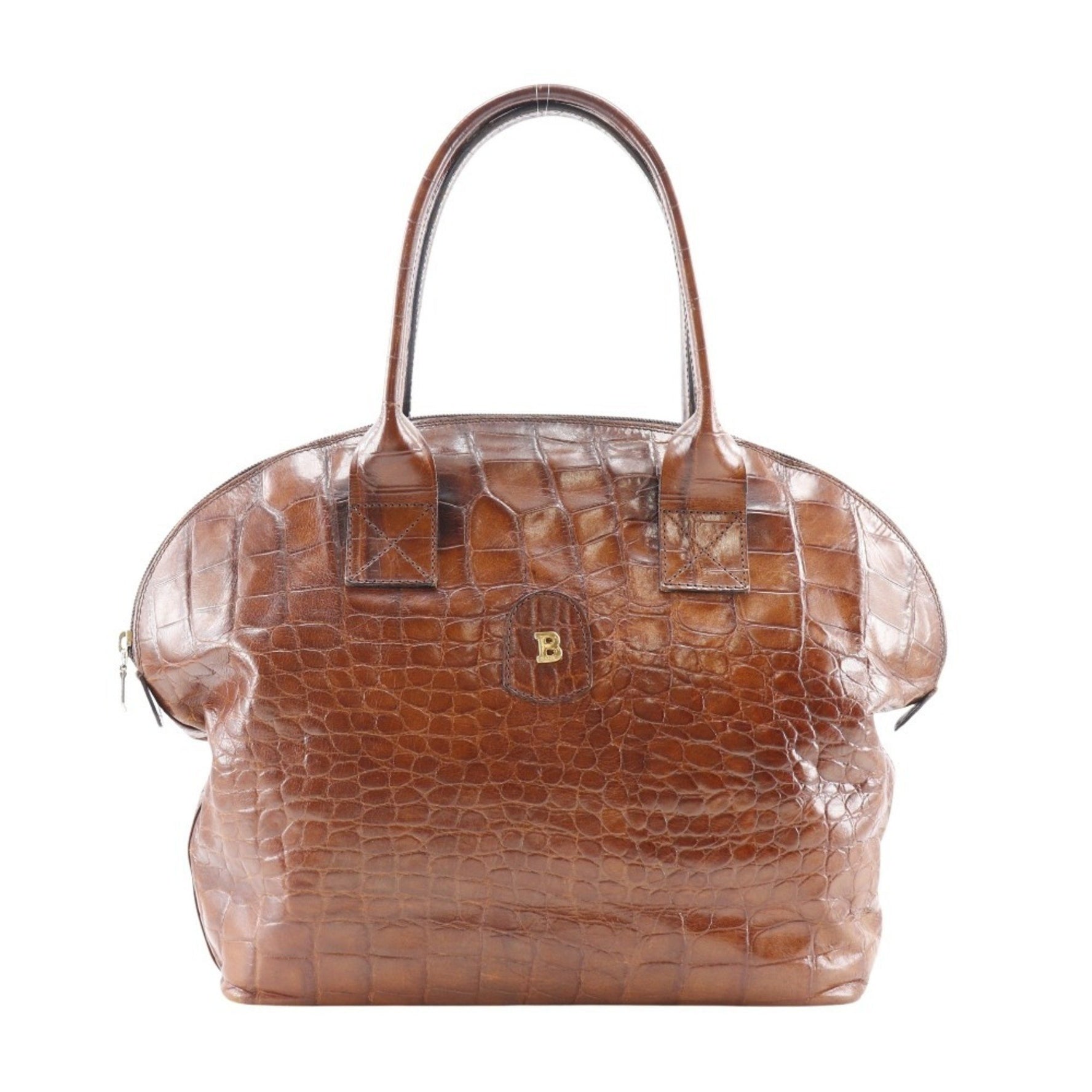 BALLY B handbag, embossed leather, brown, logo, unisex R130625002