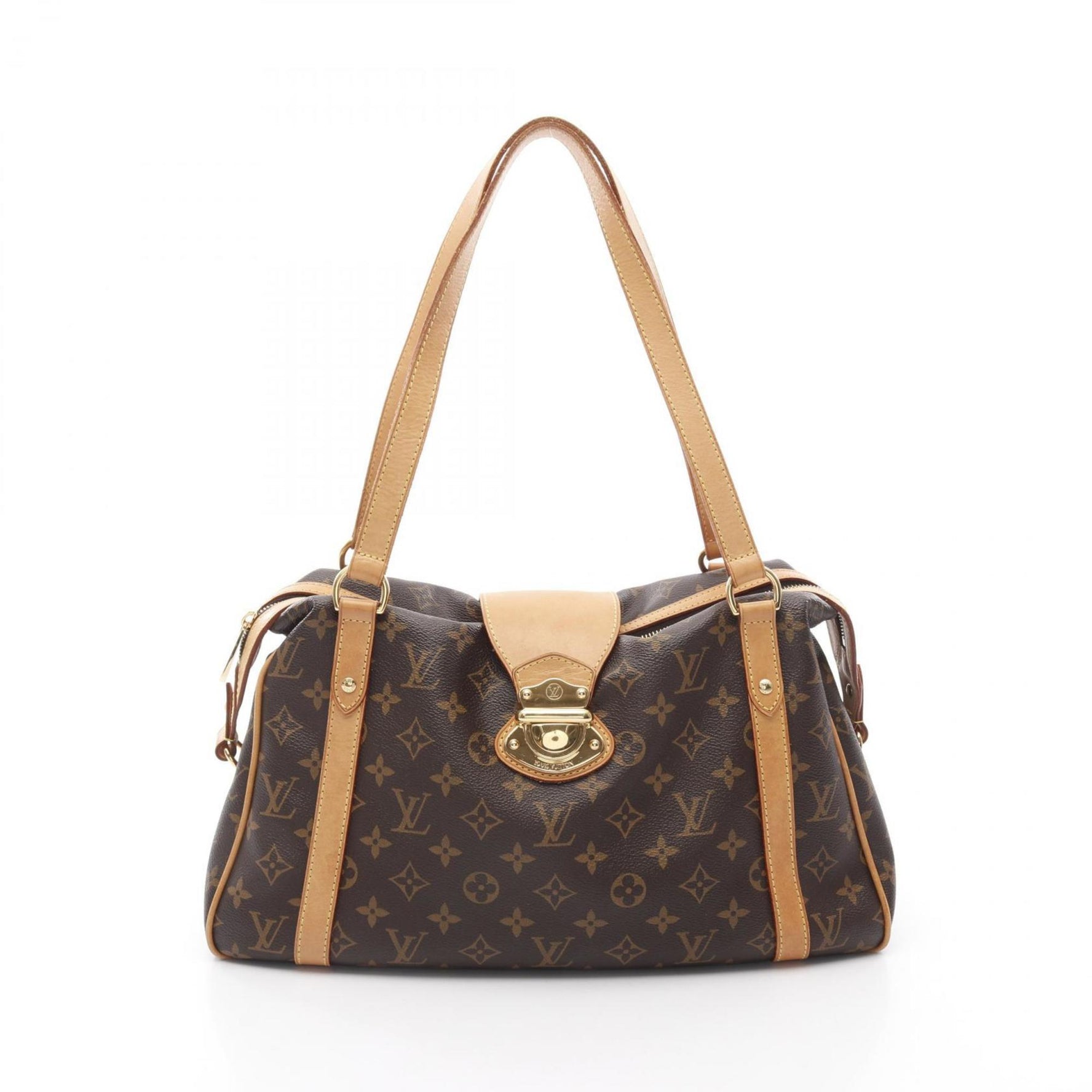 Louis Vuitton Stresa PM Shoulder Bag Coated Canvas Leather Monogram Brown
