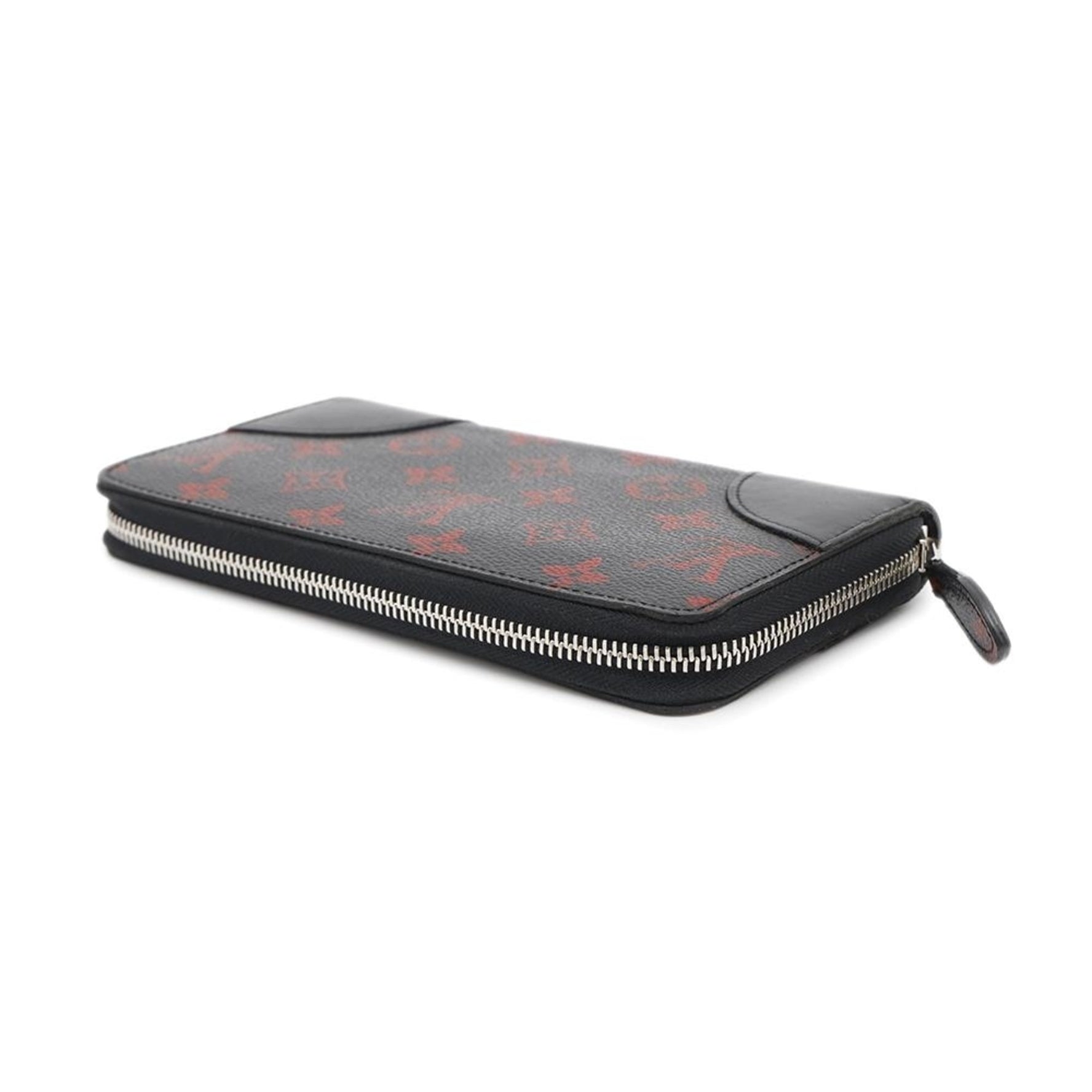 Louis Vuitton Long Wallet Monogram Anfleur Rouge Zippy Black