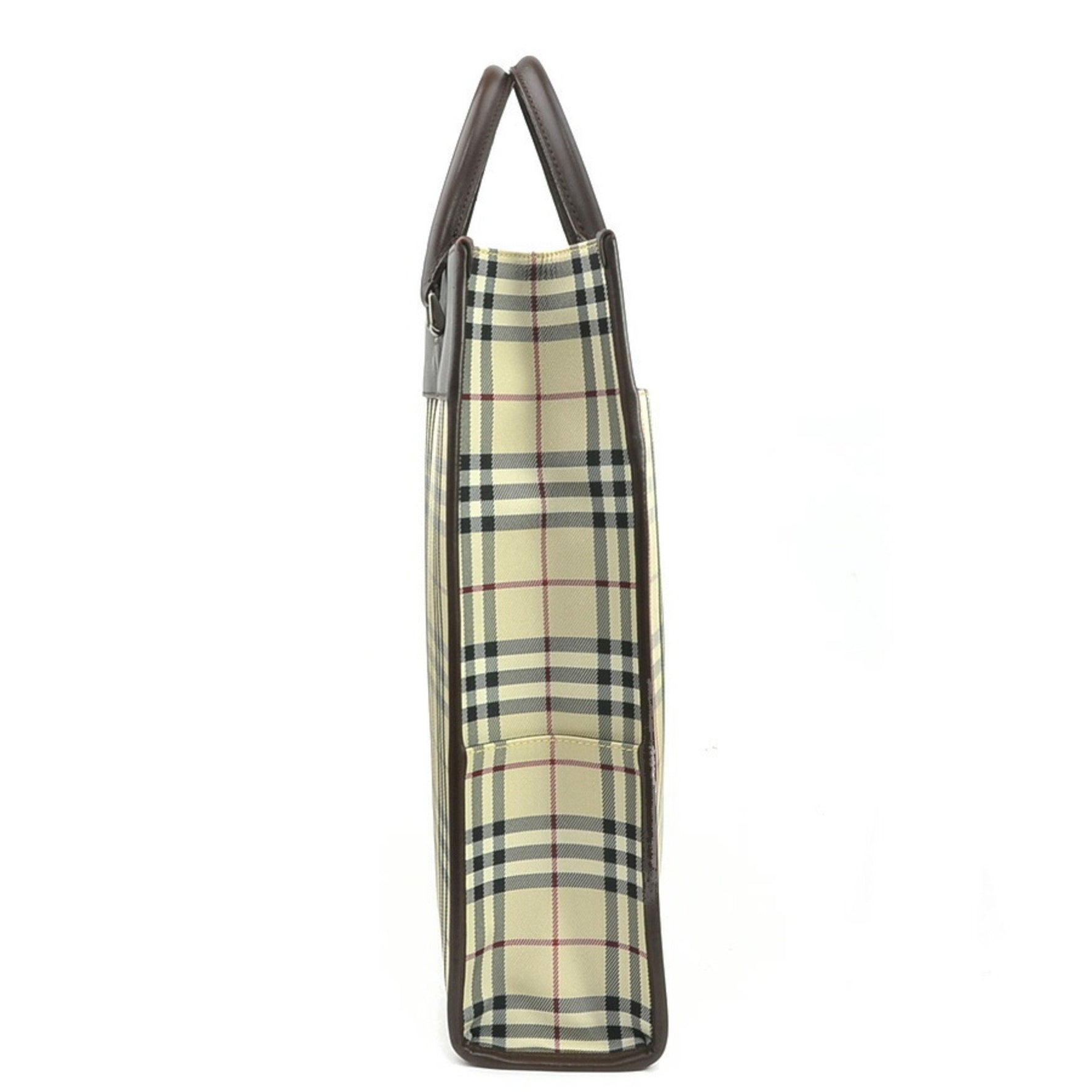 Burberry handbag, nylon canvas and leather, brown beige, women