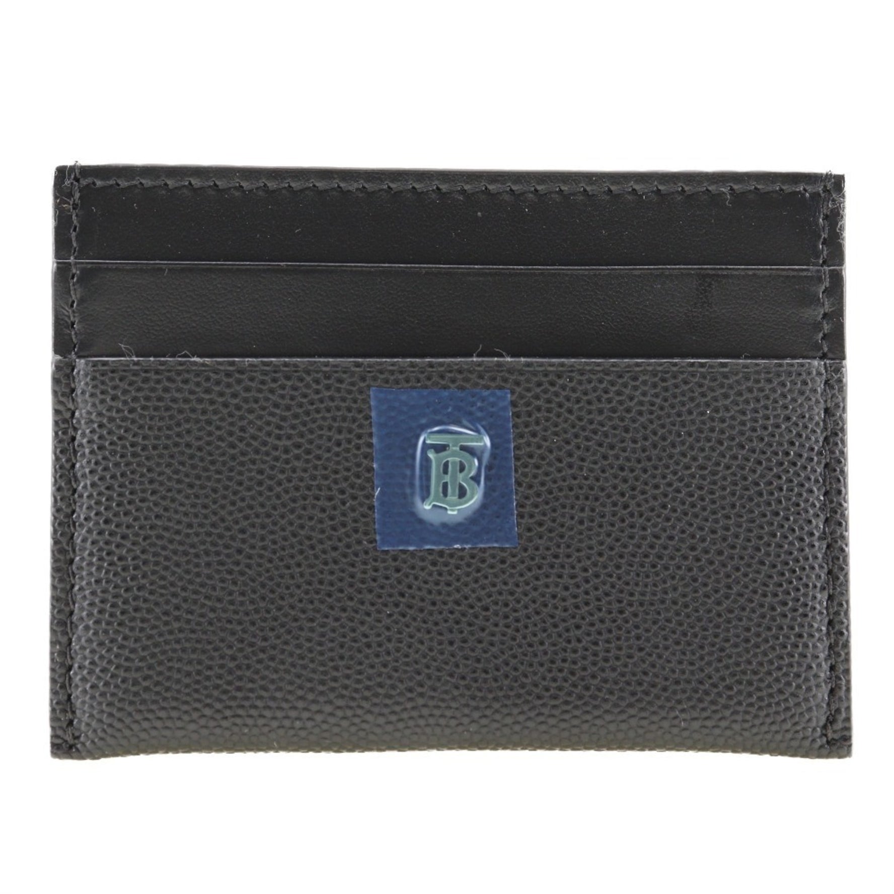 Burberry TB Logo Card Case Thomas Leather Black Men's