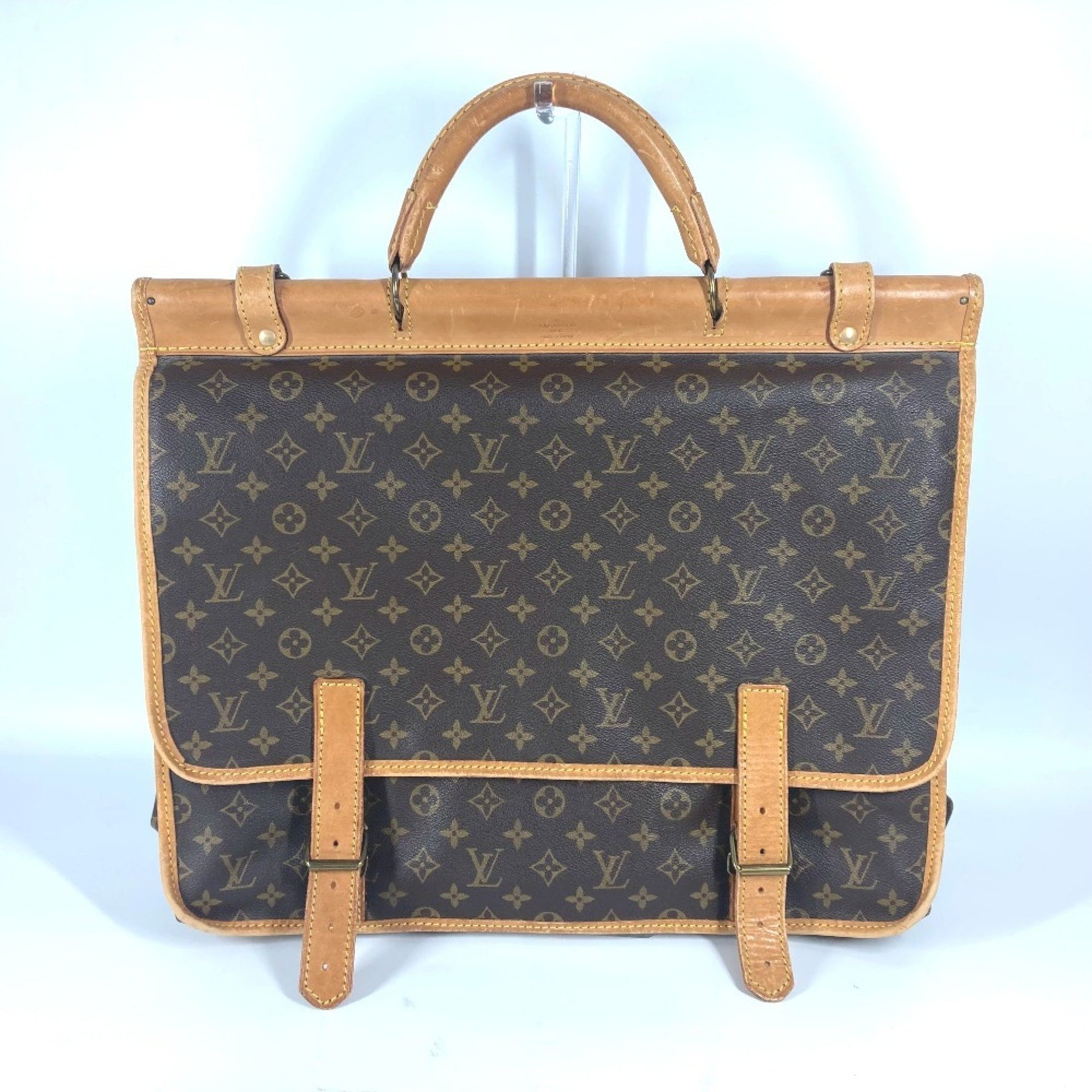 LOUIS VUITTON M41140 Monogram Sac Chasse 2WAY Bag Handbag Shoulder Boston Canvas Men's Women's Brown