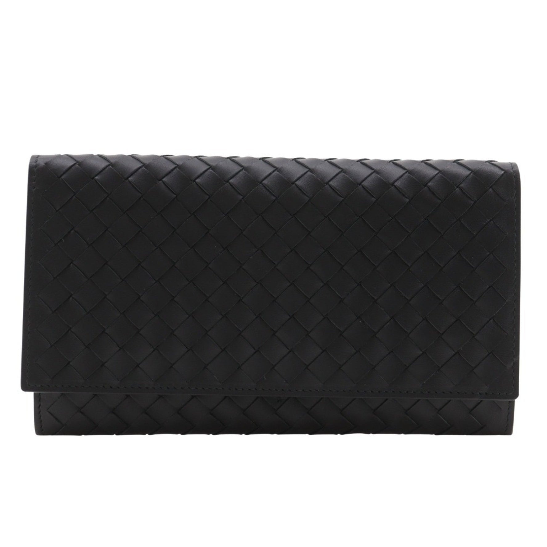 Bottega Veneta Intrecciato long wallet, bifold, calfskin, made in Italy, open