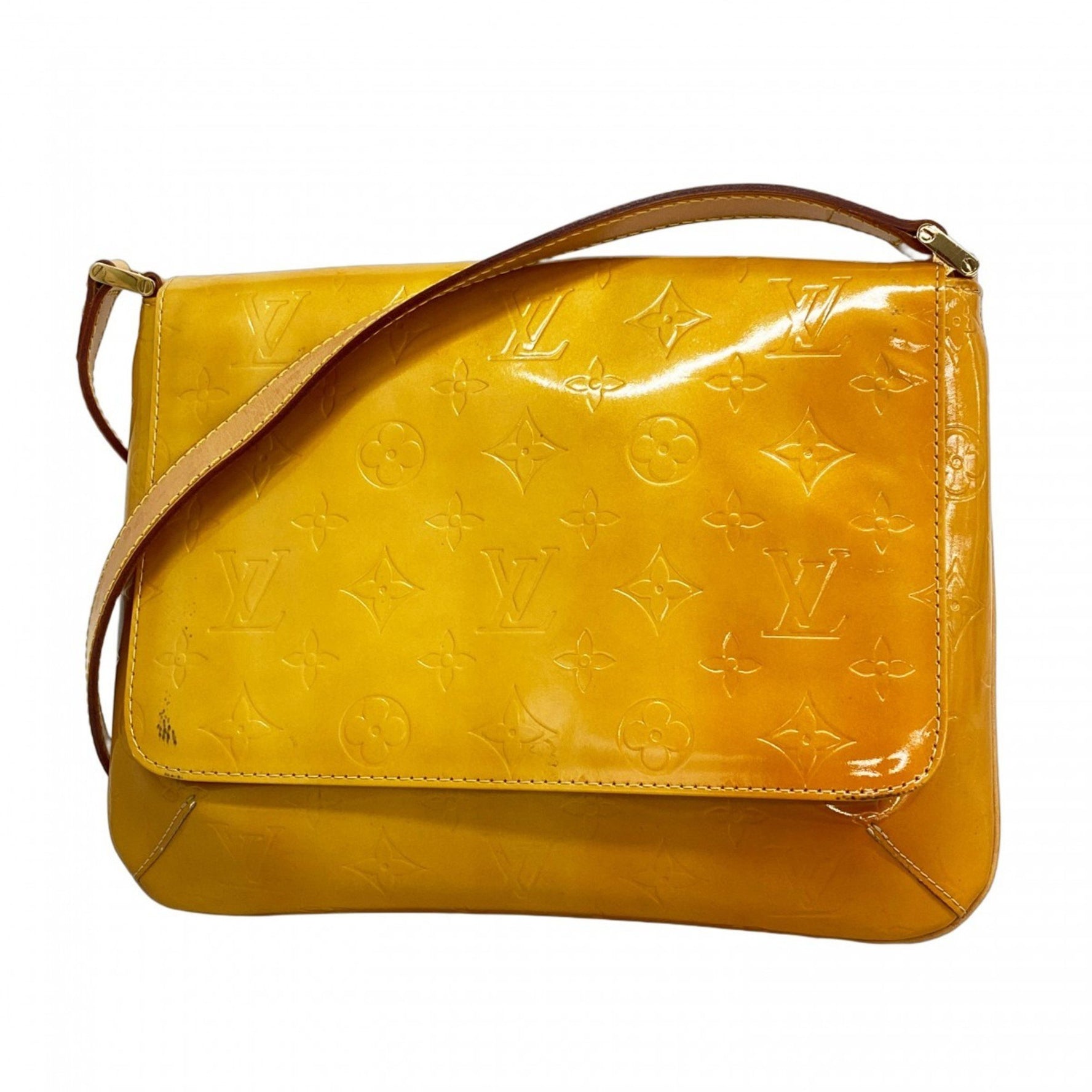 Louis Vuitton Vernis Thompson Street Shoulder Bag M91008 Beige Women's