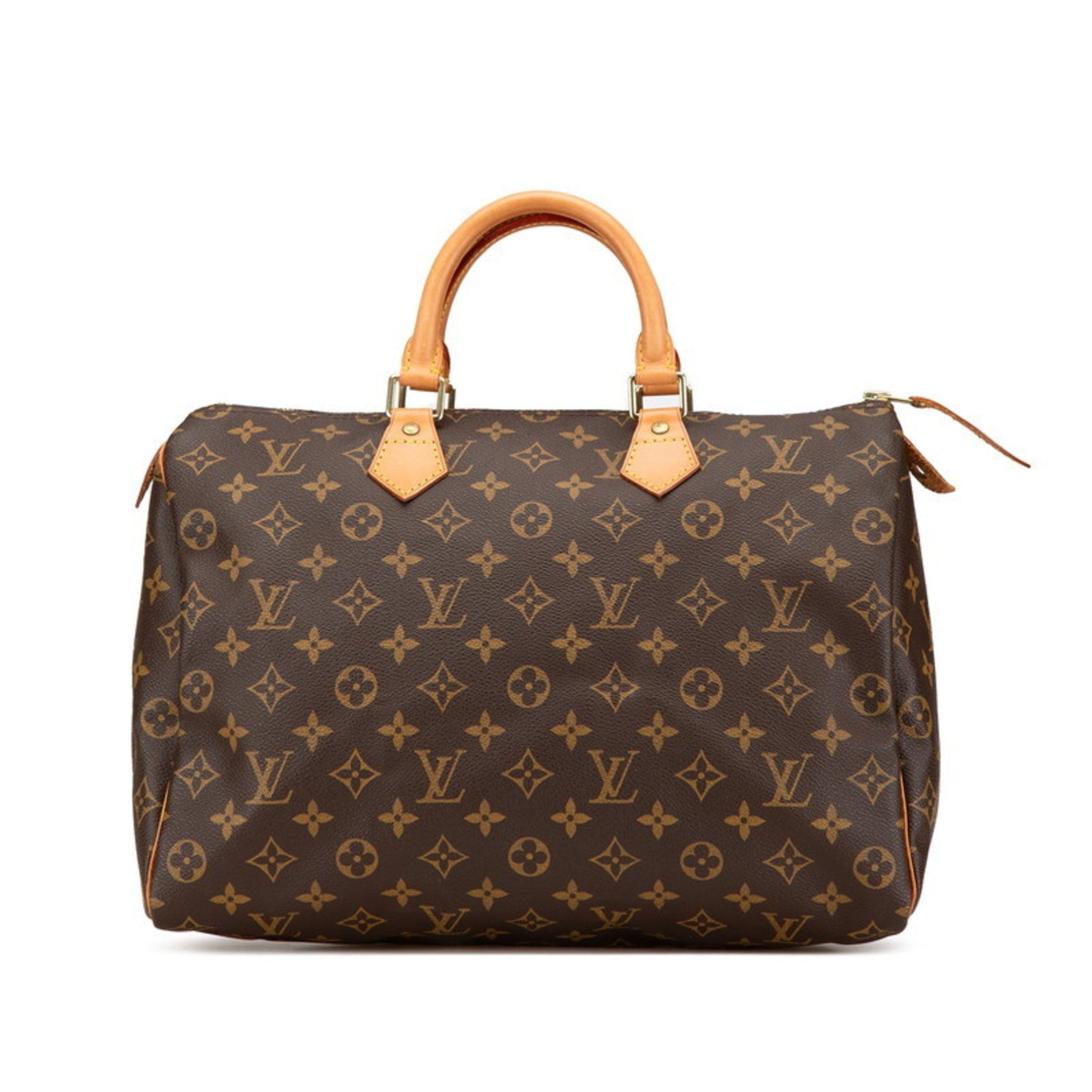 Louis Vuitton Monogram Speedy 35 Handbag Boston Bag Brown PVC Leather Women's LOUIS VUITTON