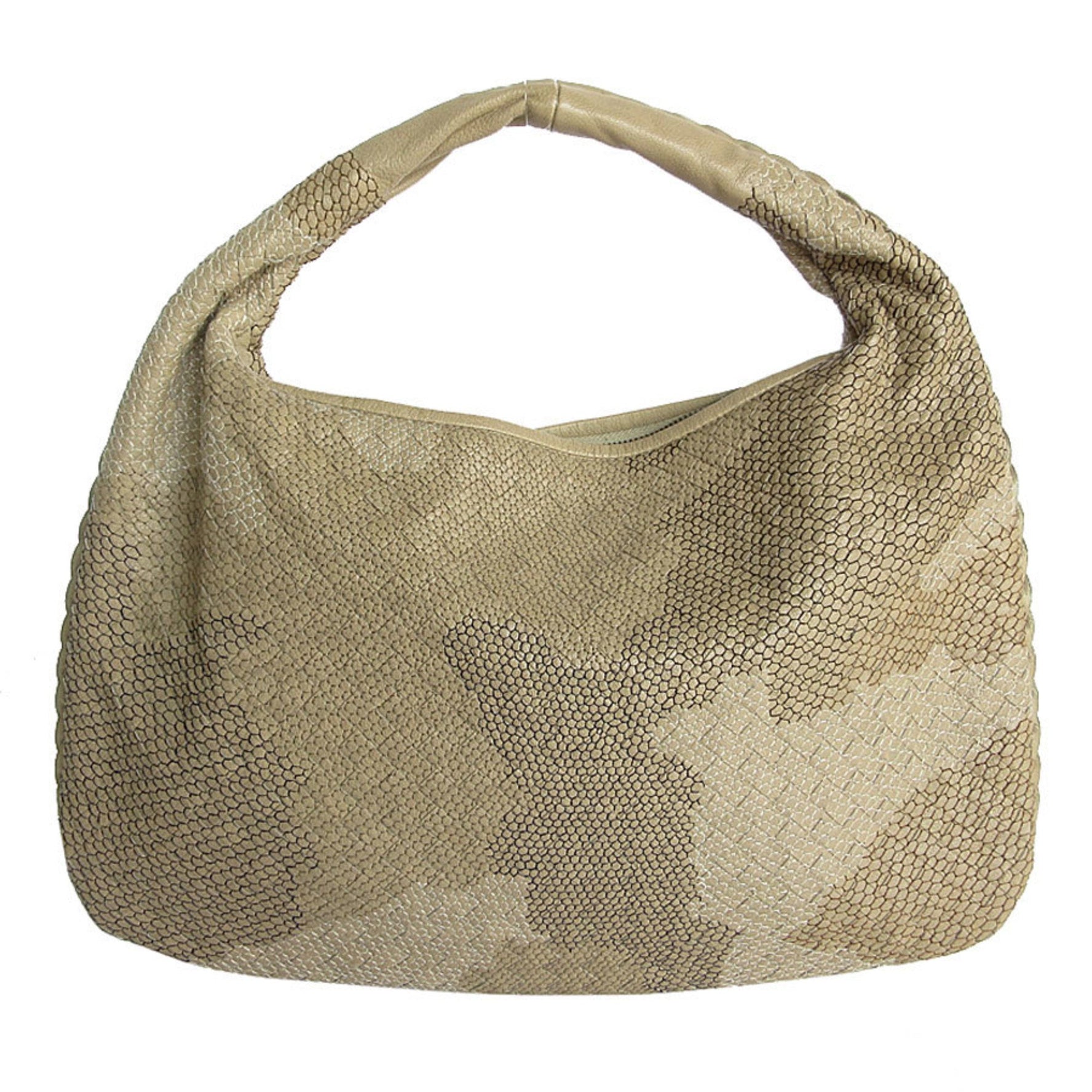 Bottega Veneta Intrecciato Leather Shoulder Bag in Beige Brown