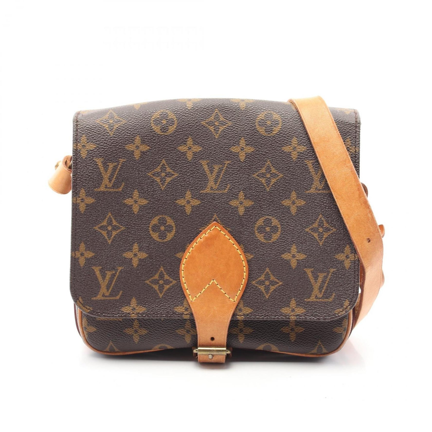 Louis Vuitton Cartesier MM Shoulder Bag Coated Canvas Leather Monogram