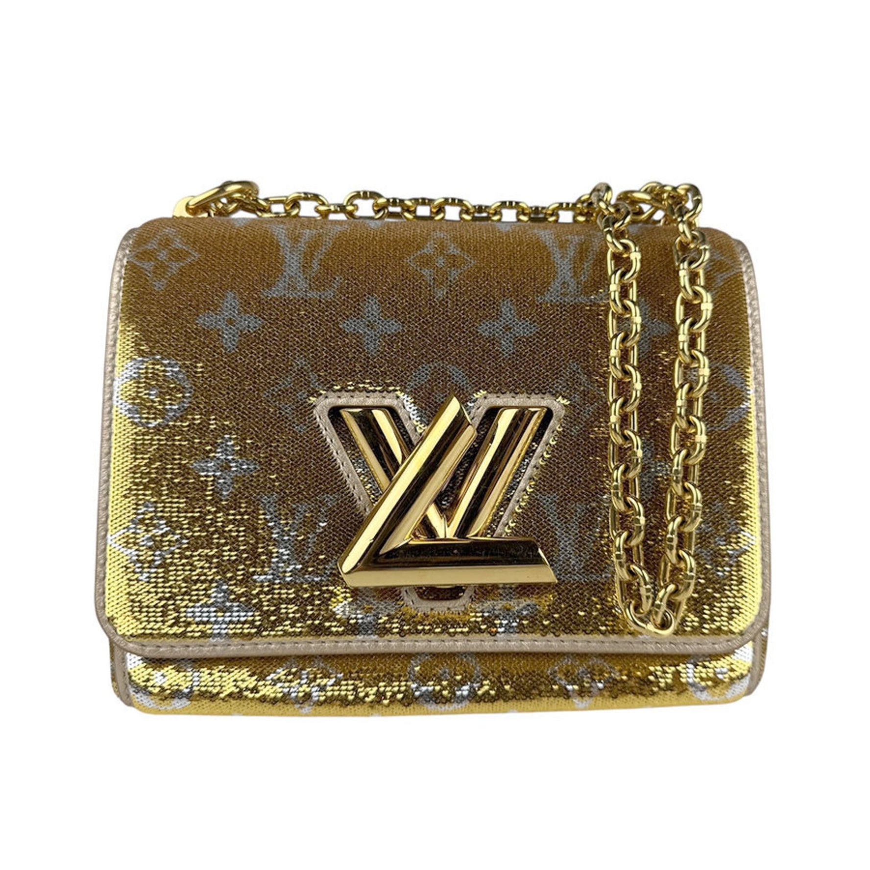 Louis Vuitton Shoulder Bag Twist PM Sequin Gold Silver