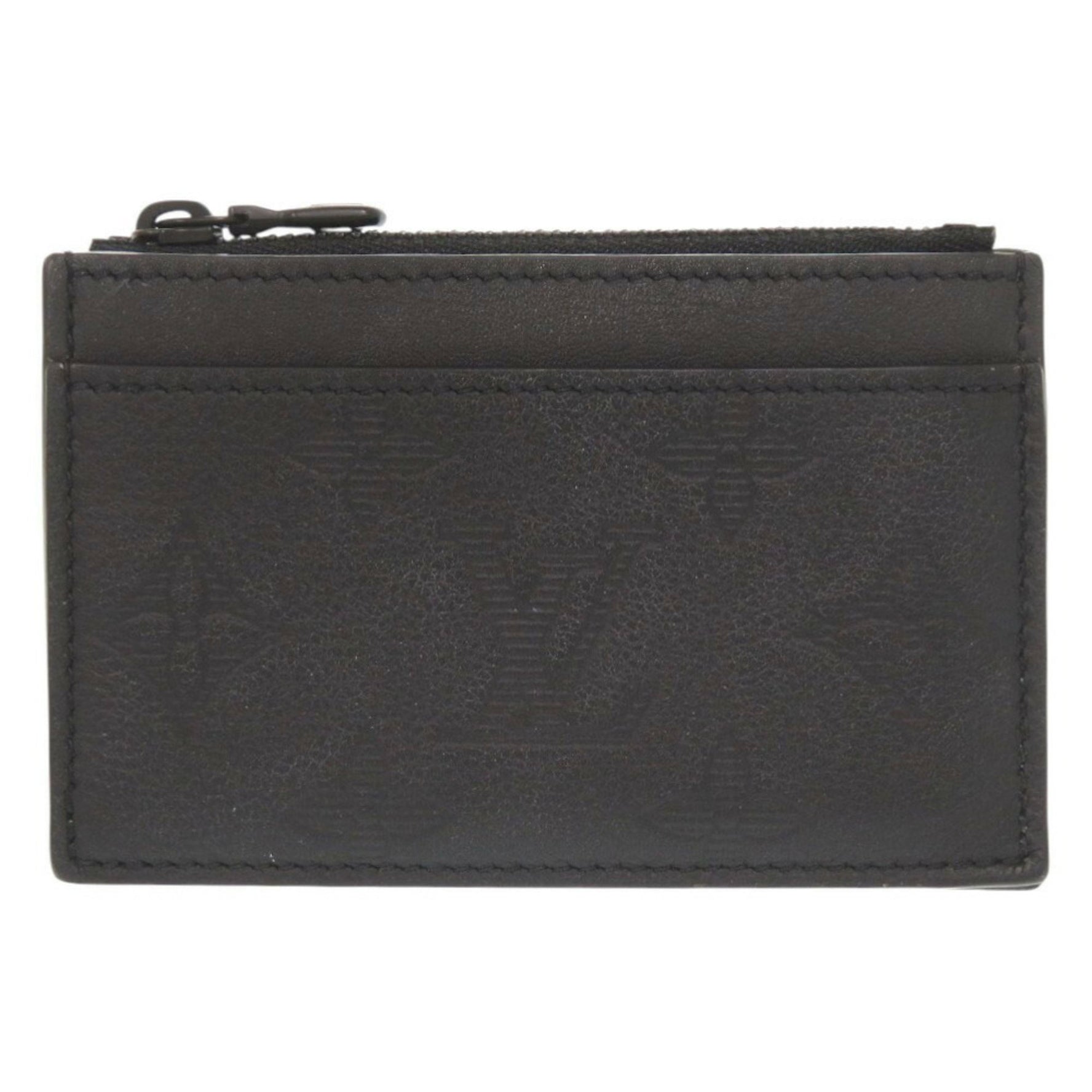 Unused Louis Vuitton Monogram Shadow Coin and Card Holder M82245 with IC Chip, Black Case Case, LV 0849LOUIS VUITTON