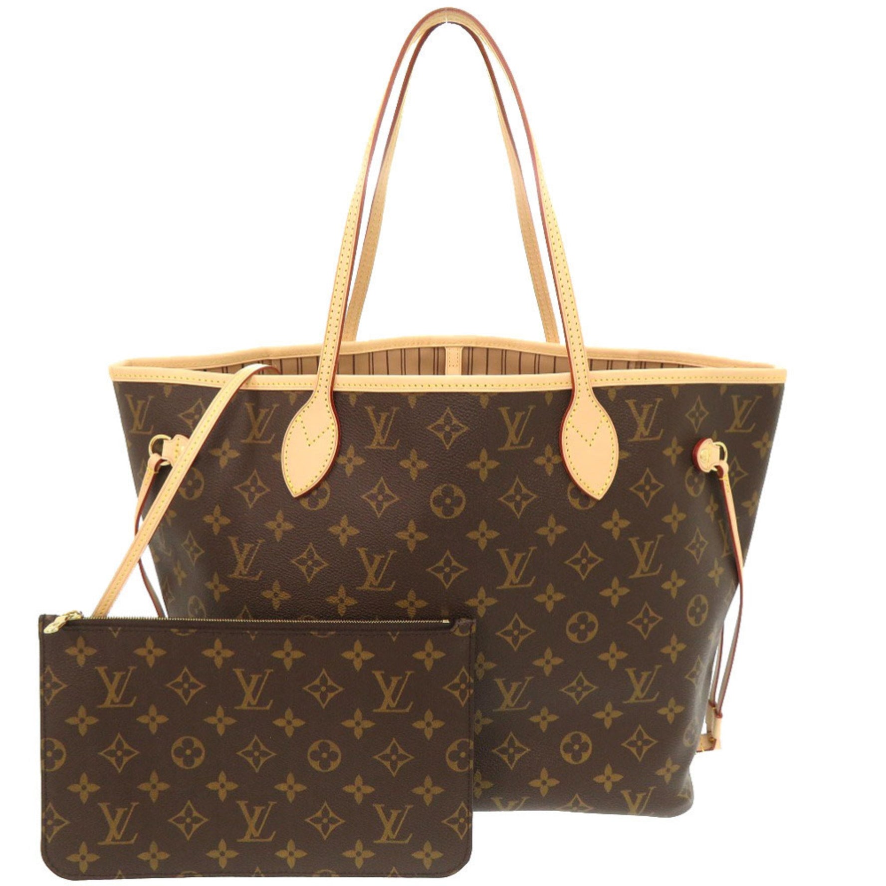 Unused Louis Vuitton Neverfull MM Monogram Rose Beige Tote Bag LV 1449 LOUIS VUITTON