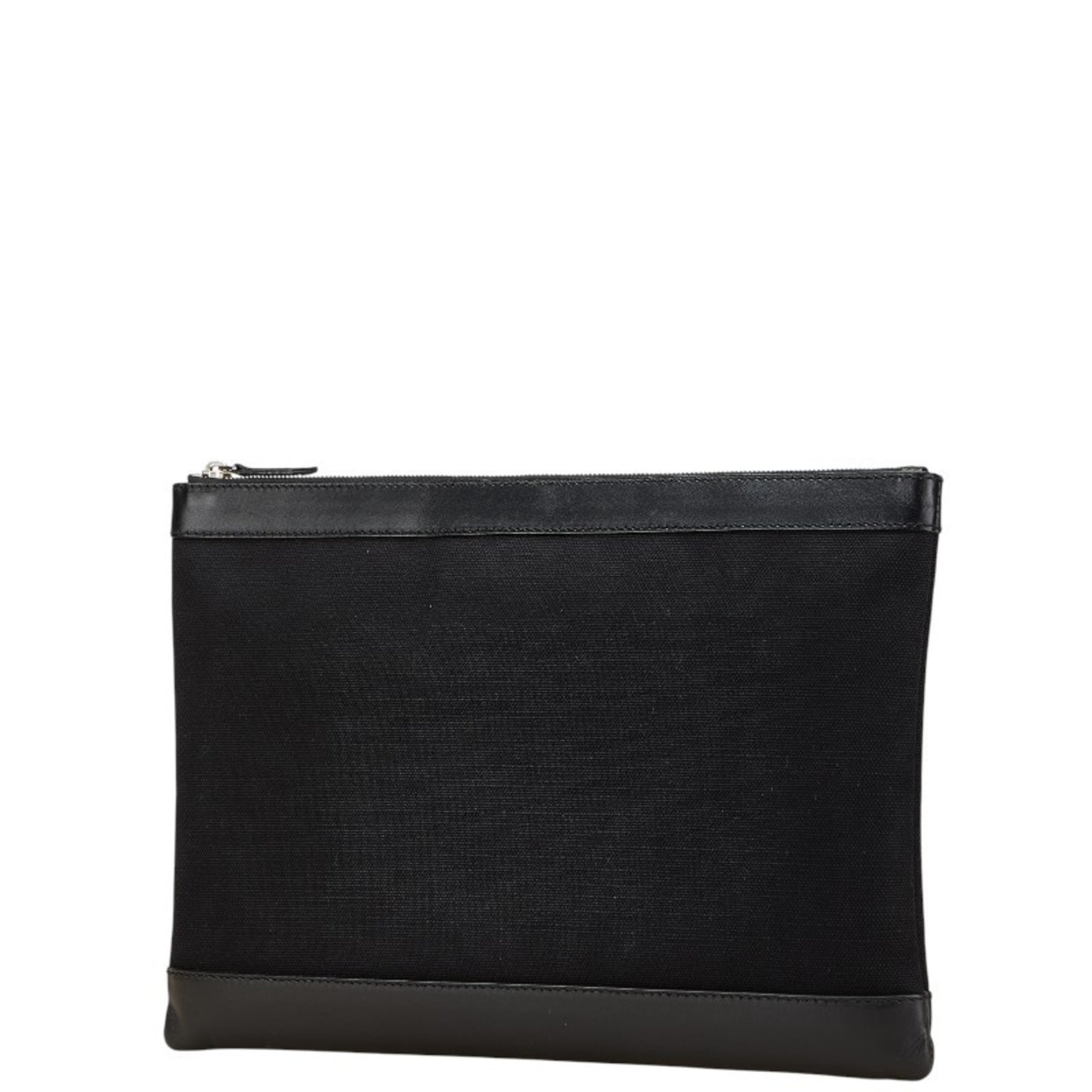 Balenciaga Navy Clip L Clutch Bag in Canvas and Leather