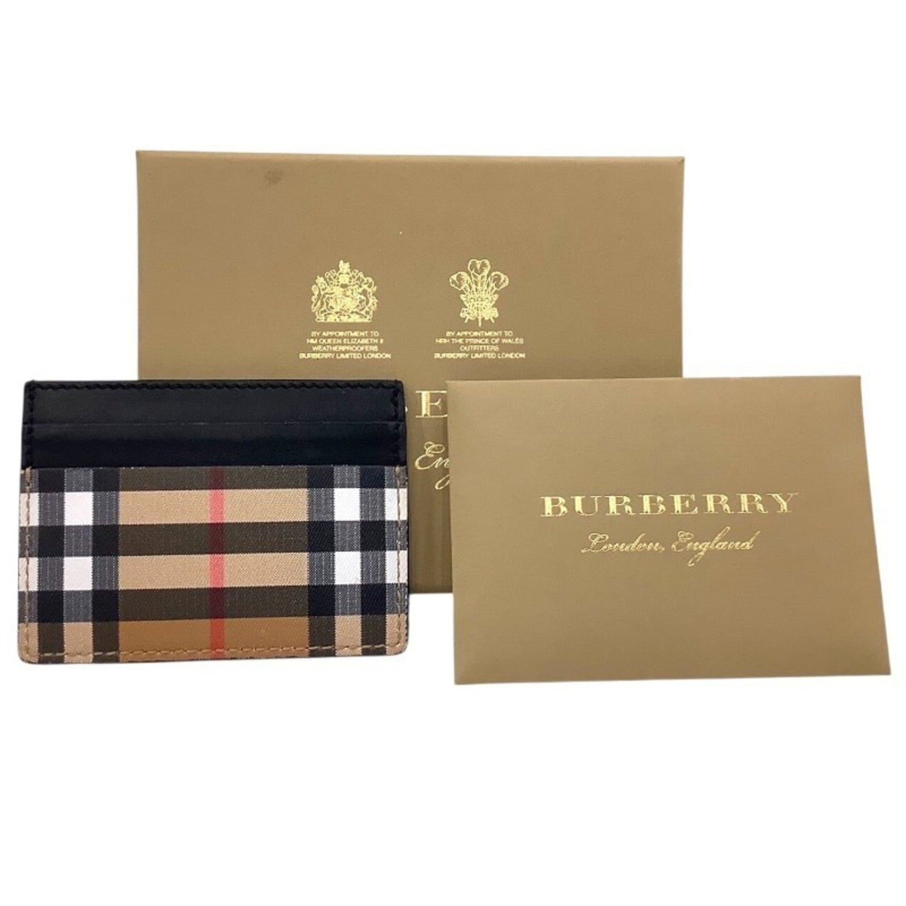 BURBERRY Nova Check Leather Card Case