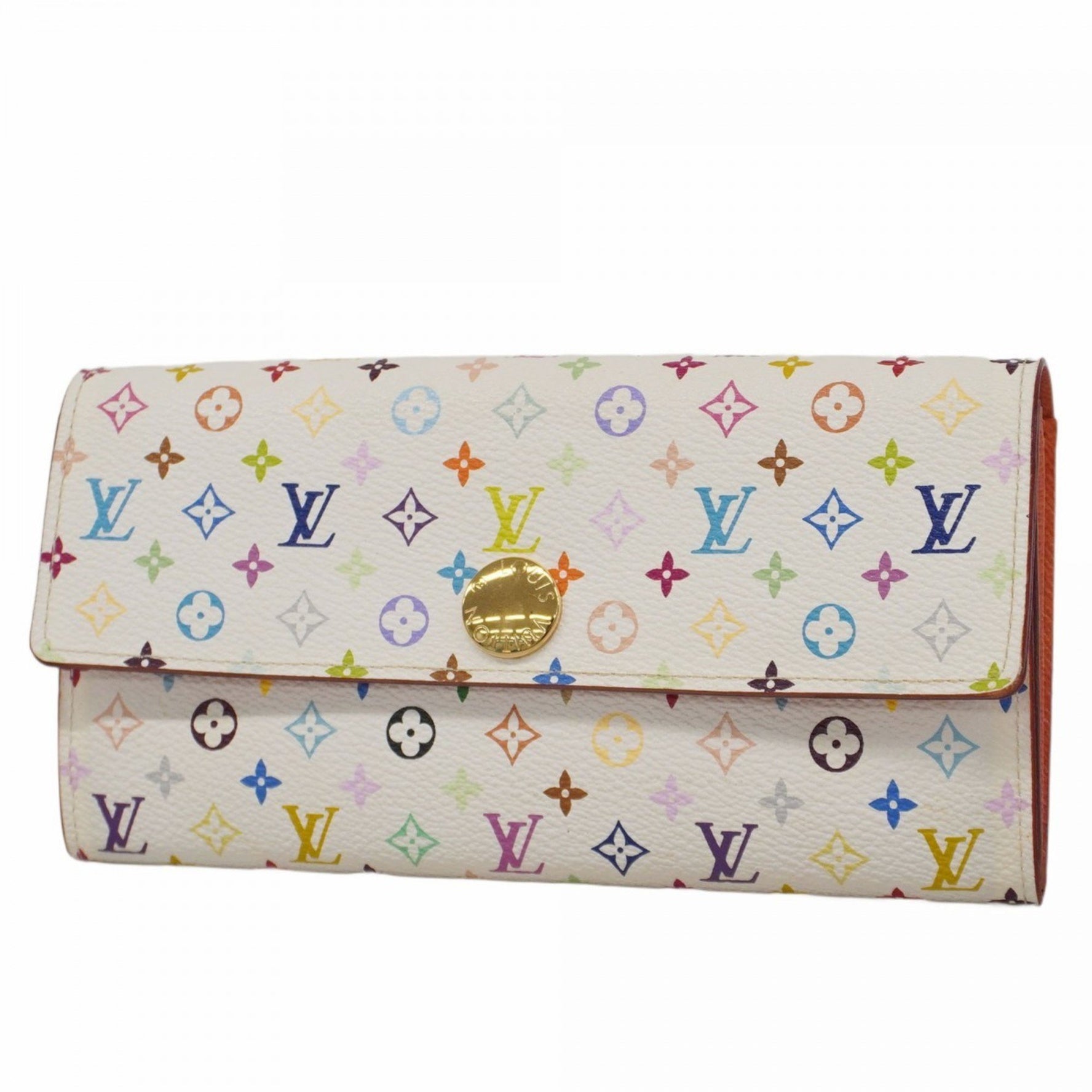 Louis Vuitton Monogram Multicolore Portefeuille Sarah Long Wallet M60272 Orange Women's P1145772