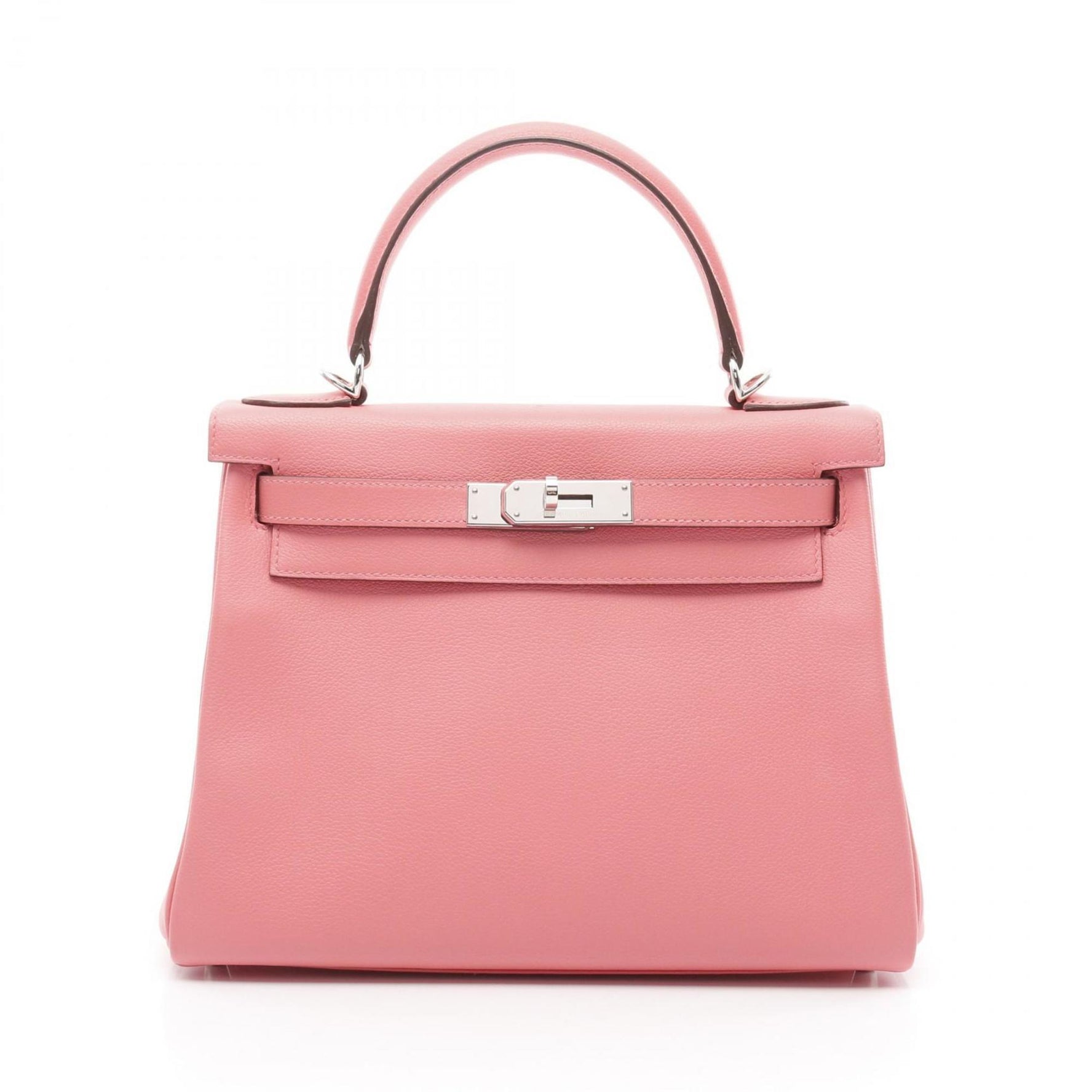Hermes Kelly 28 Verso Handbag Evercolor Pink Red Rouge Exotic