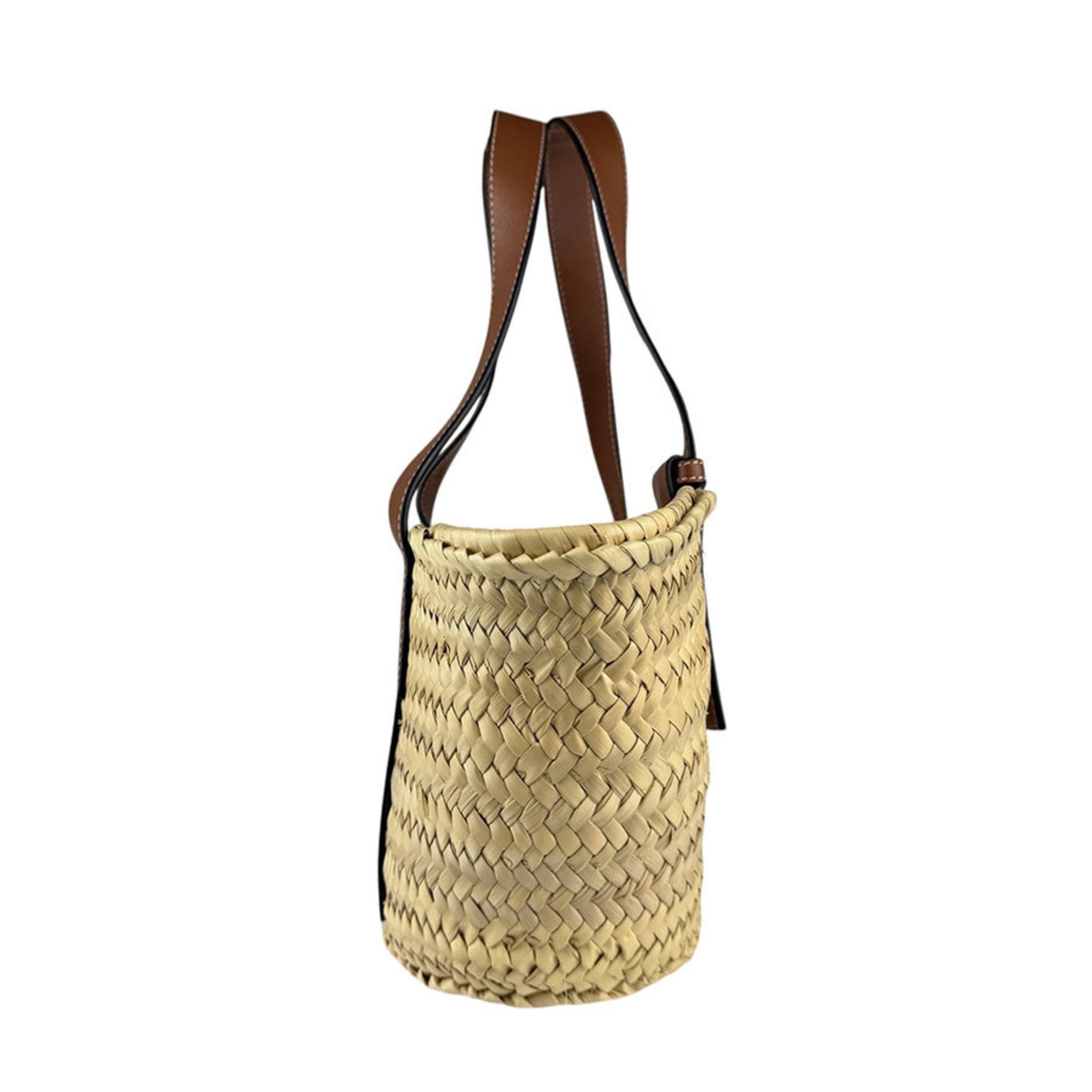 LOEWE Small Basket Bag in Straw Leather and Natural