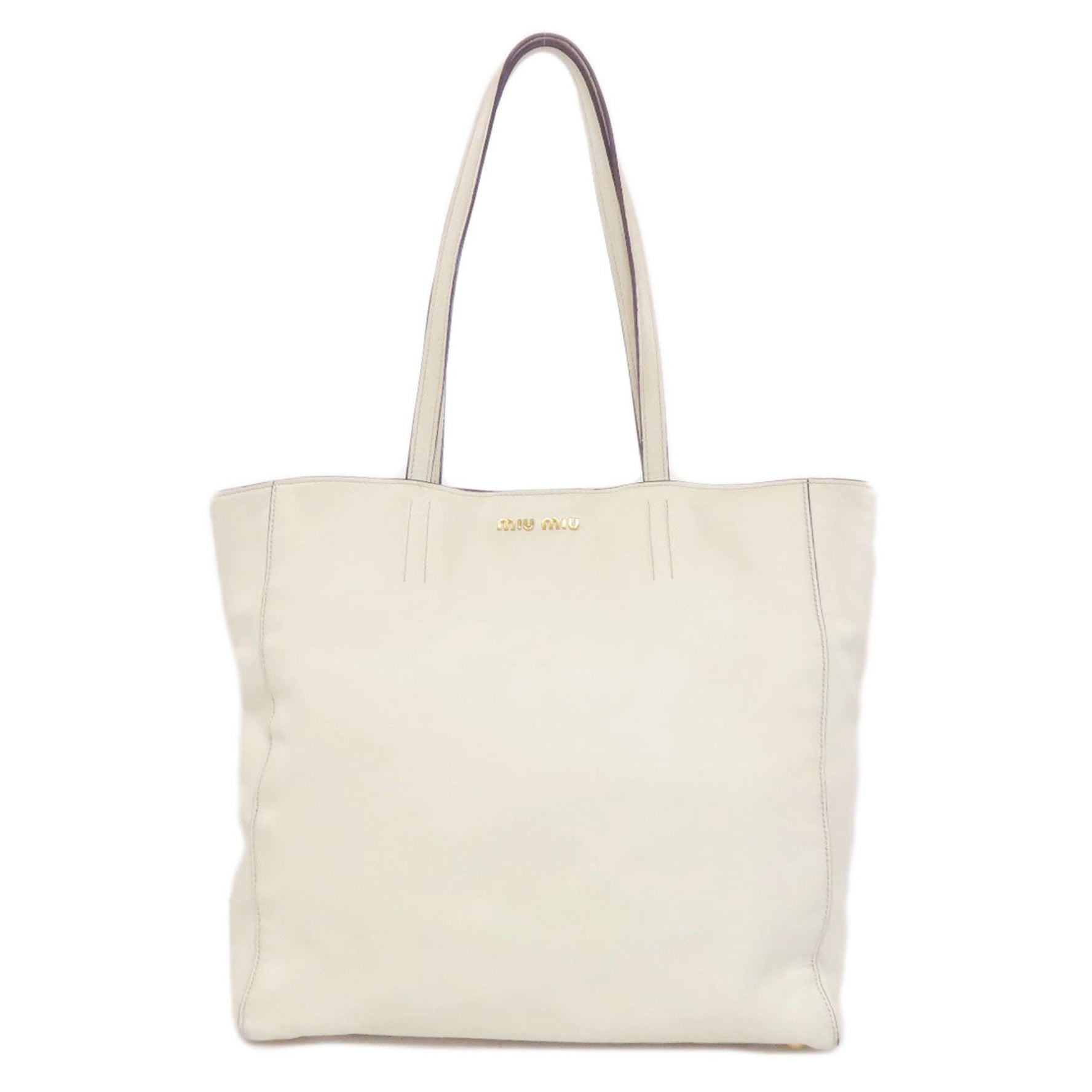 Miu Miu Miu logo tote bag leather