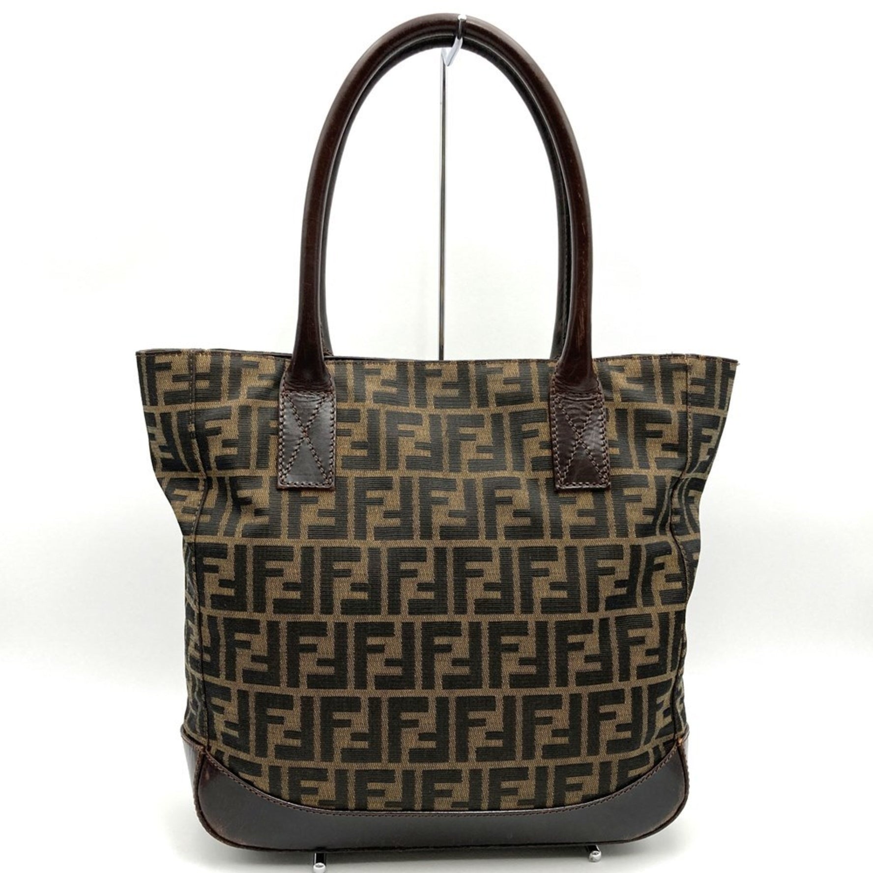 FENDI Tote Bag Shoulder Zucca Nylon Canvas Leather Men's