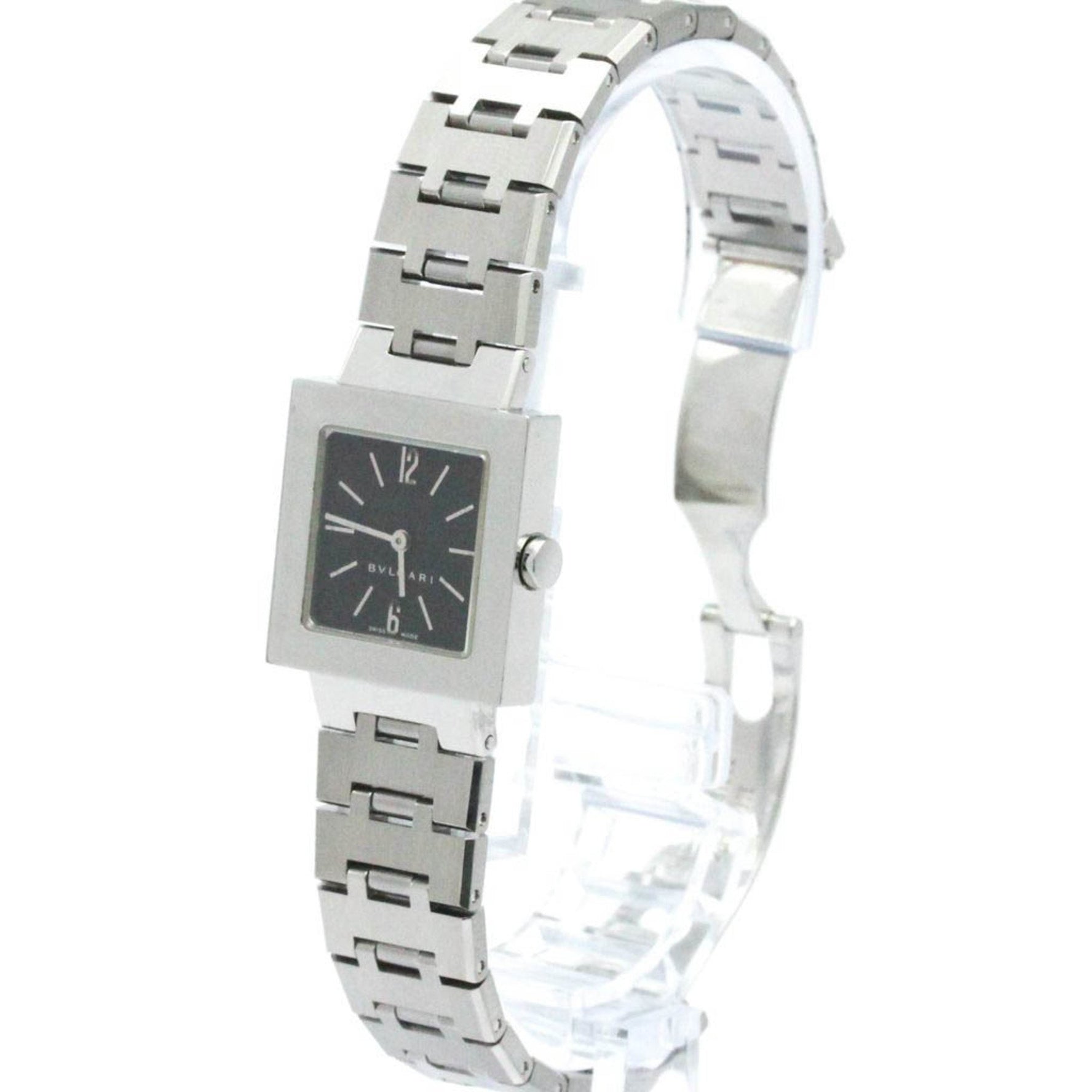 BVLGARI Quadrato Stainless Steel Quartz Ladies Watch Polished