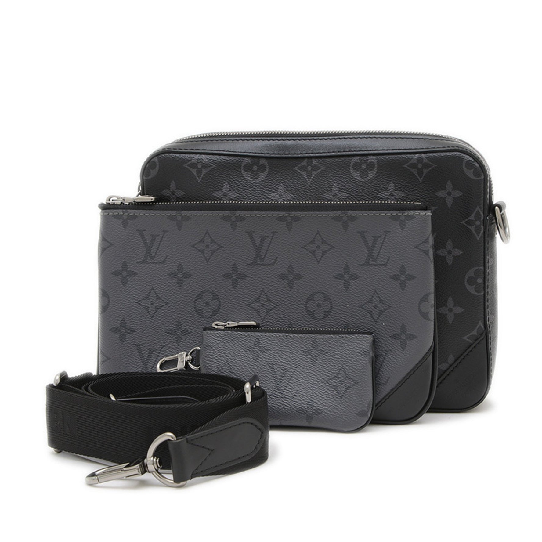 Louis Vuitton Monogram Eclipse Trio Messenger Shoulder Bag