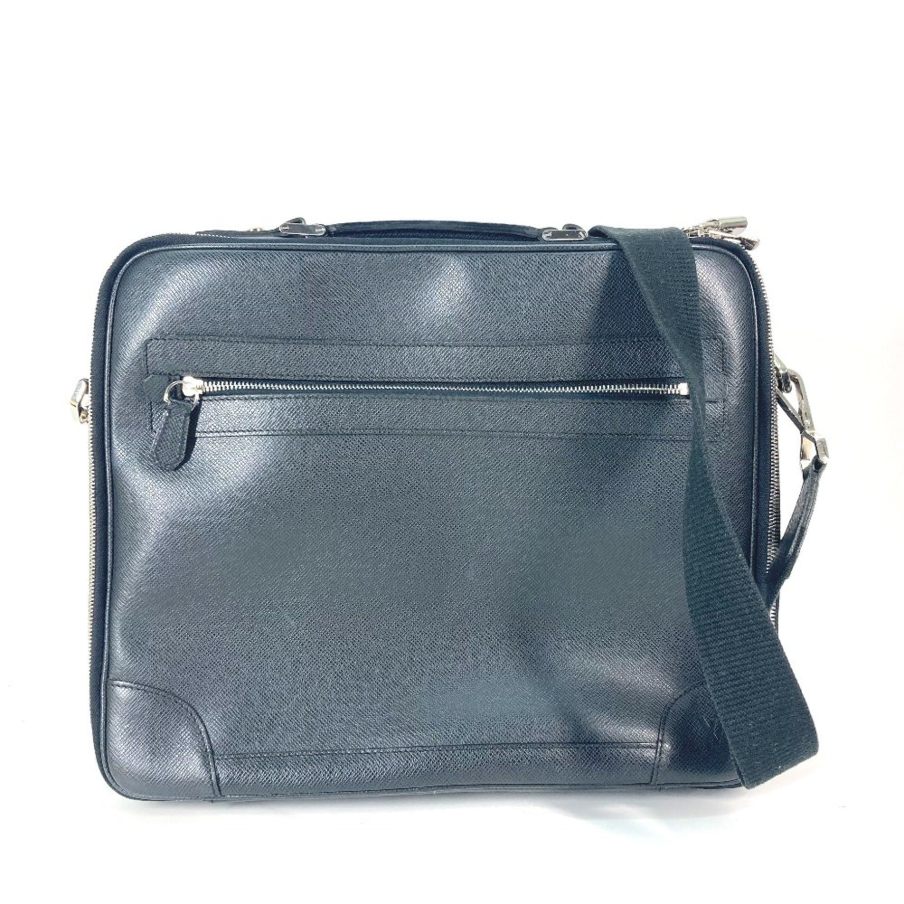 LOUIS VUITTON M32522 Taiga Porte Ordinatur Odessa 2-Way Handbag, Shoulder Bag, and Business Bag in Leather, Men's Ardoise, Black