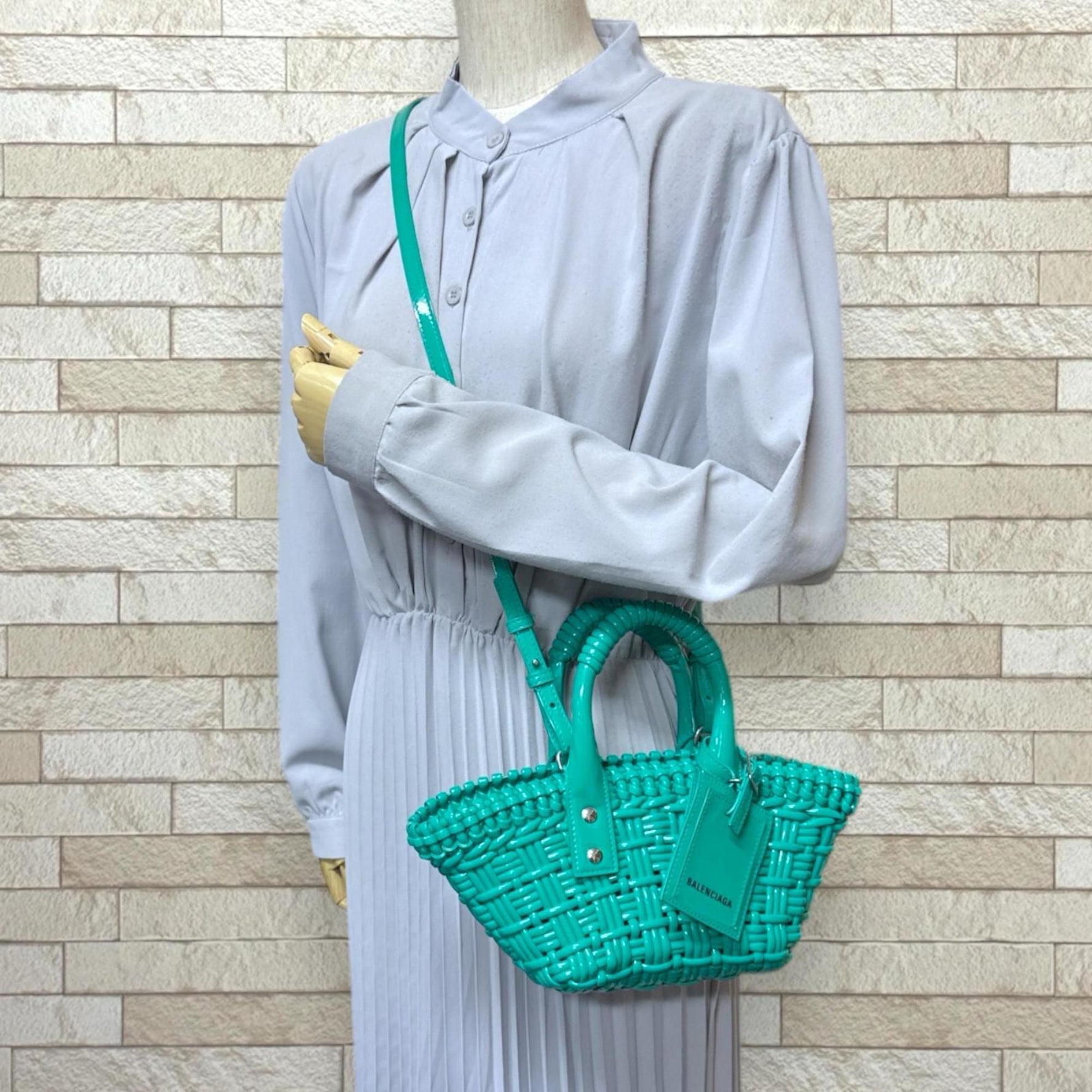 Balenciaga Bistro XXS Shoulder Bag Enamel Green