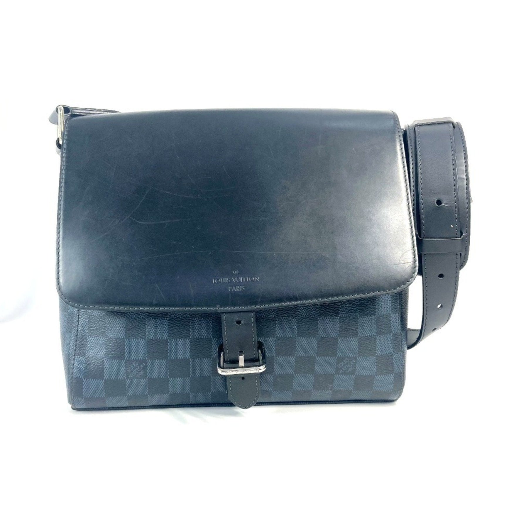 Louis Vuitton Damier Cobalt Newport Messenger PM Pochette Crossbody Bag Shoulder Canvas Men's