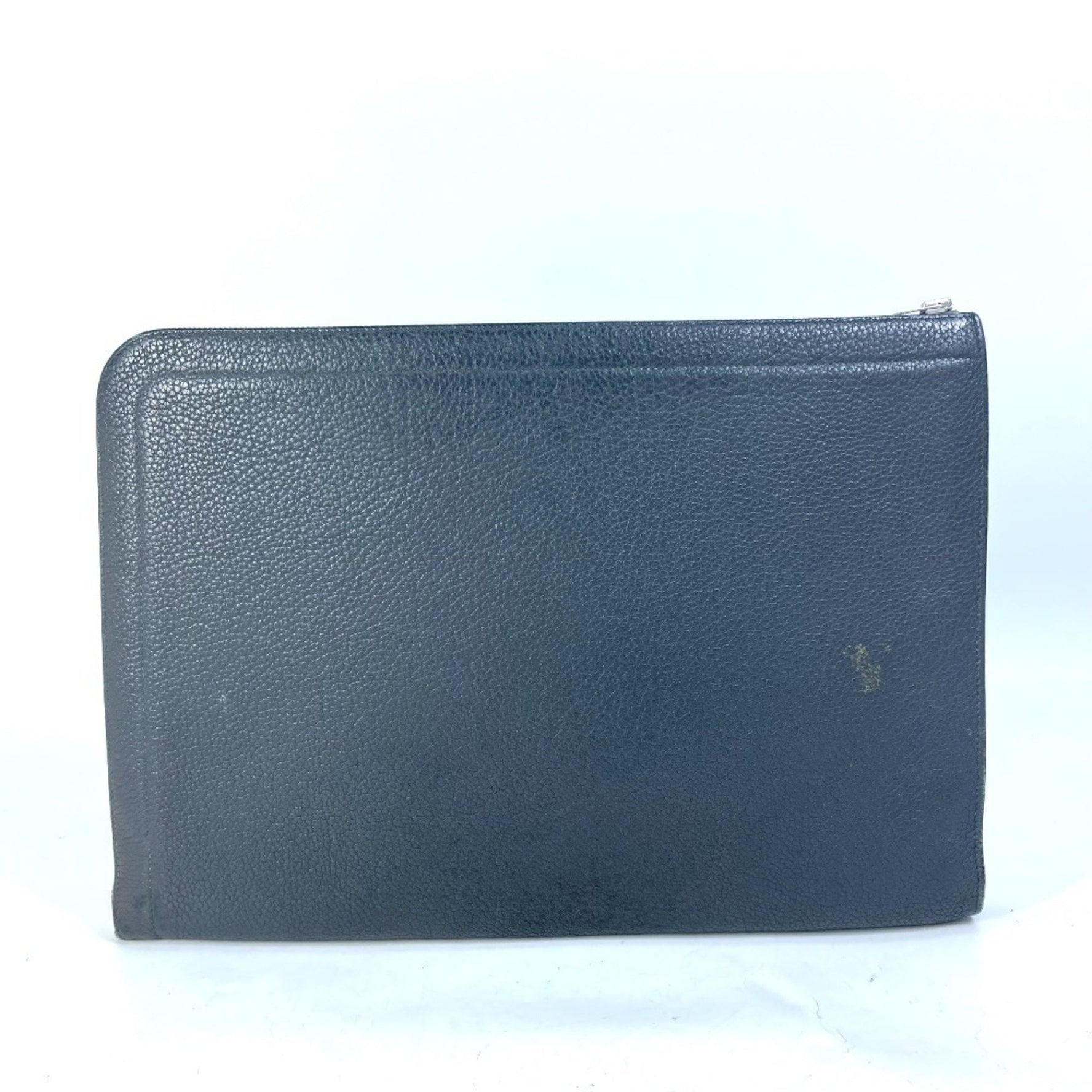 HERMES L-shaped zipper closure for tablets and laptops, clutch bag, leather