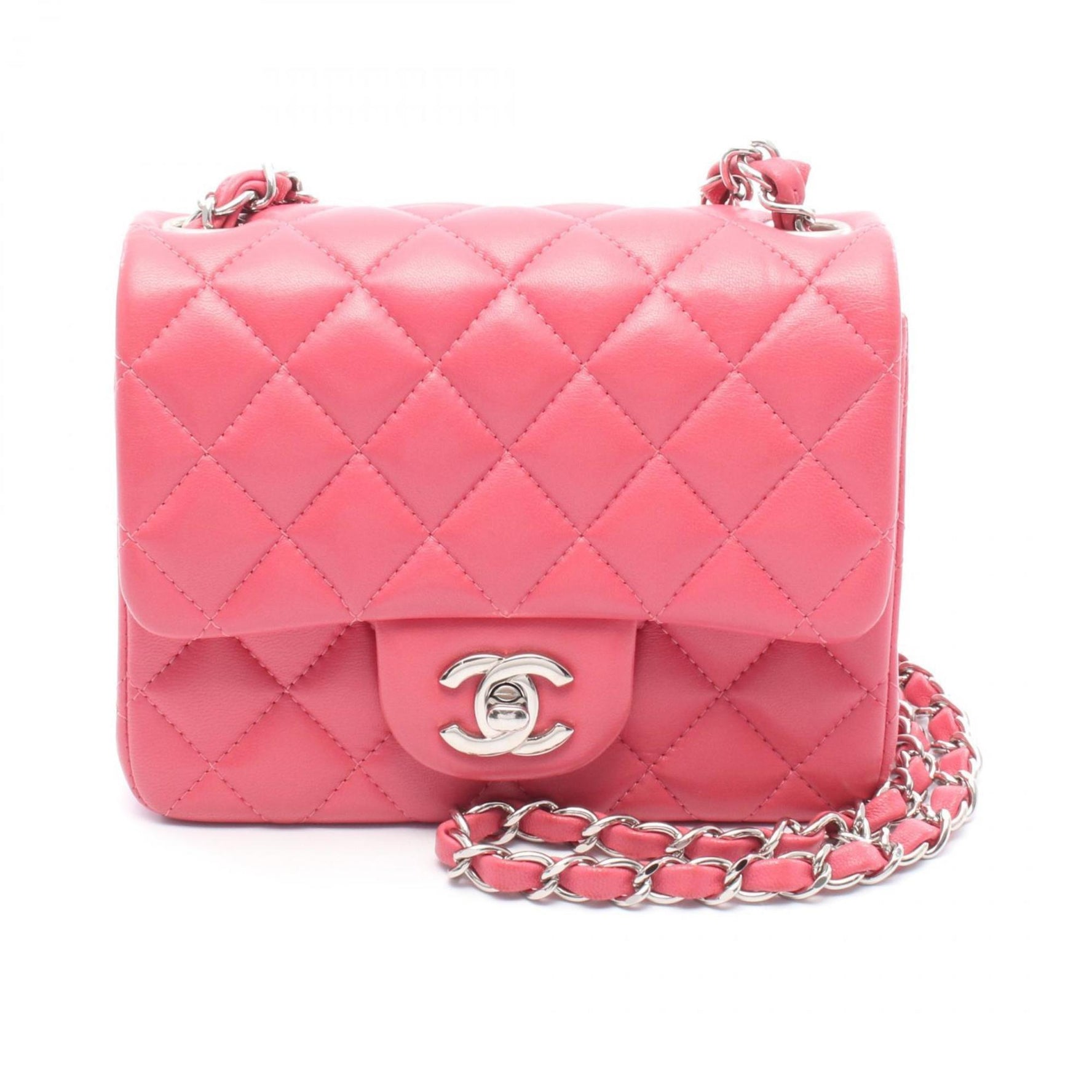 CHANEL Mini Matelasse Shoulder Bag Leather Women's Pink A35200