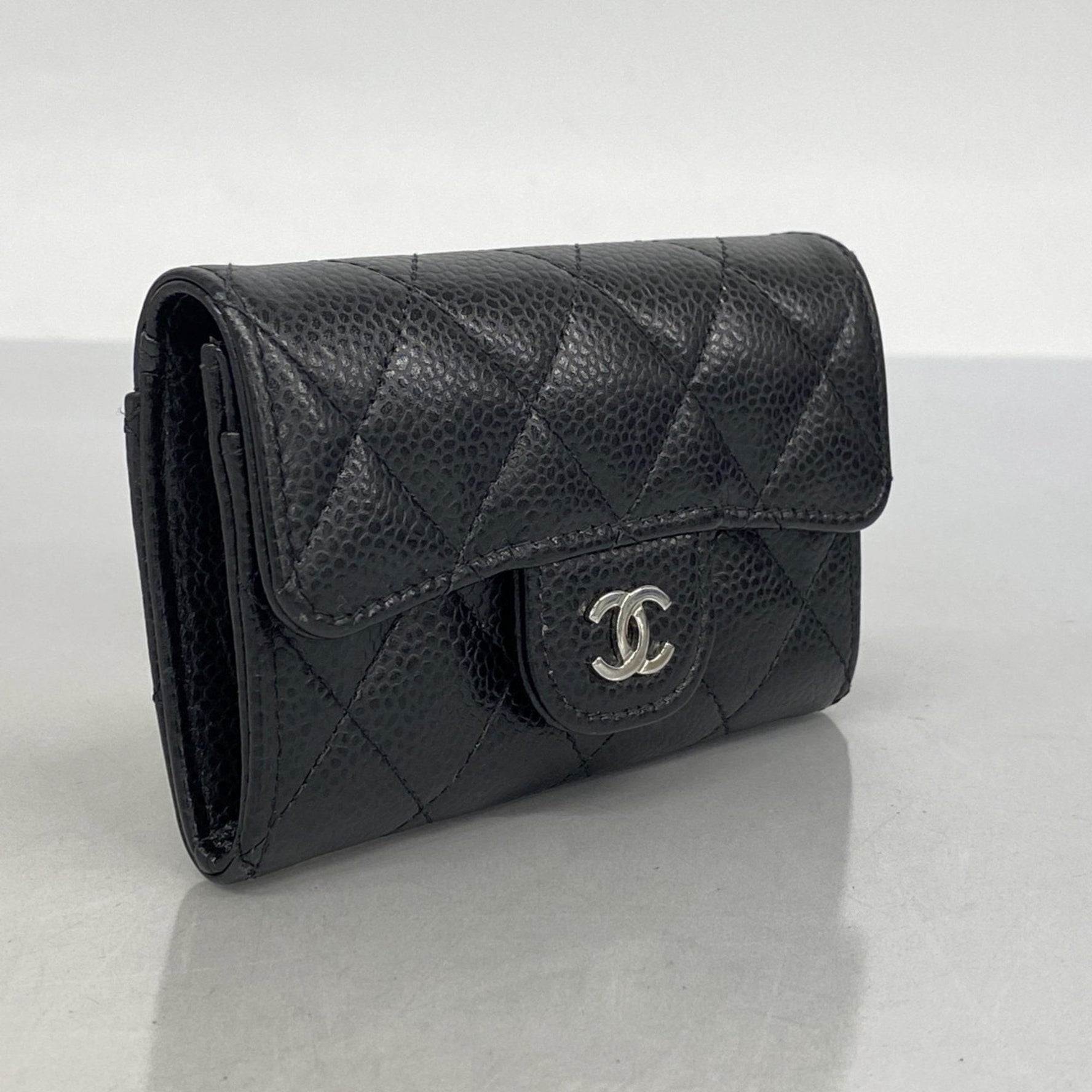Chanel Matelasse Business Card Case in Caviar Leather