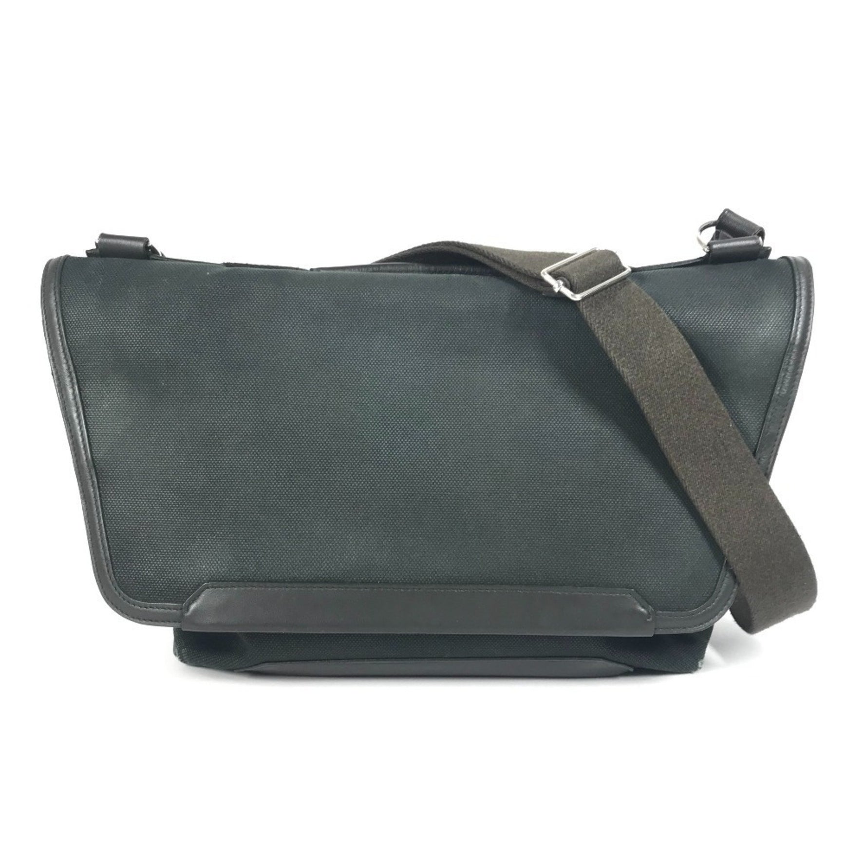 HERMES Allertoire messenger bag, crossbody flap shoulder leather and canvas, men's khaki